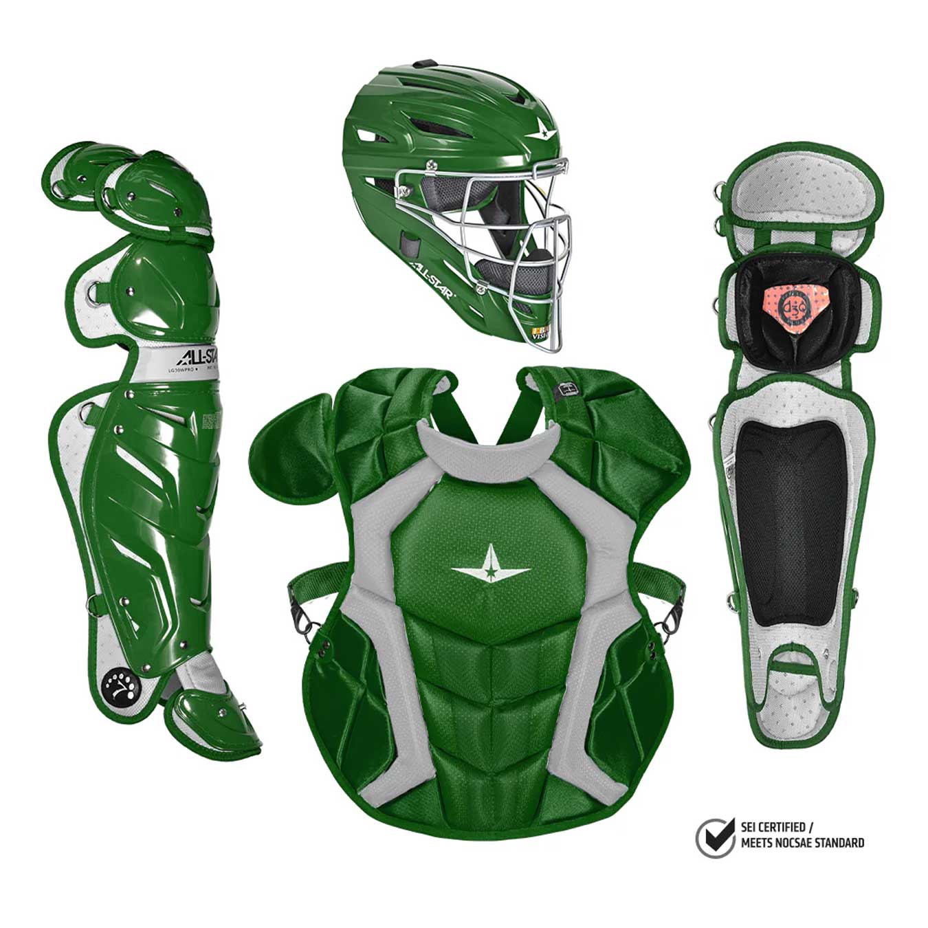 All-Star CKCCPRO1 S7 Adult Catcher's Kit-Dark Green