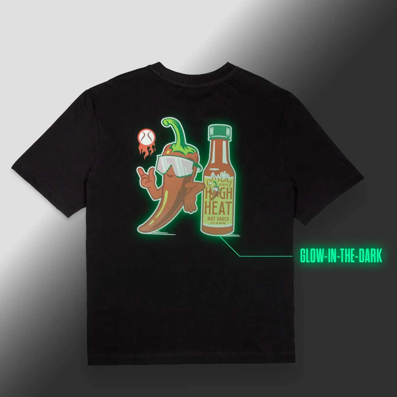 Baseballism High Heat Black T-Shirt - Image 2