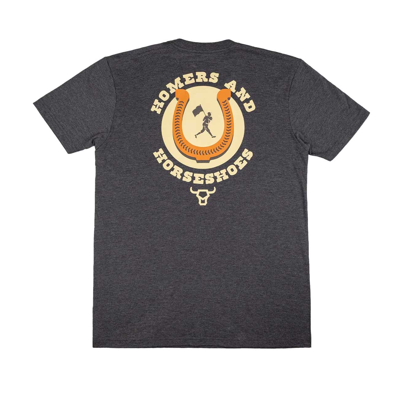 Baseballism Homers and Horseshoes Charcoal T-Shirt - Image 2