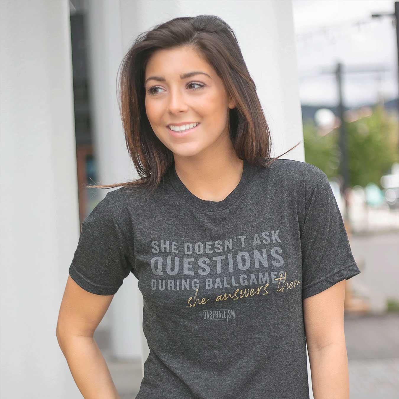 Baseballism She Answers Them Women's T-Shirt - Image 3