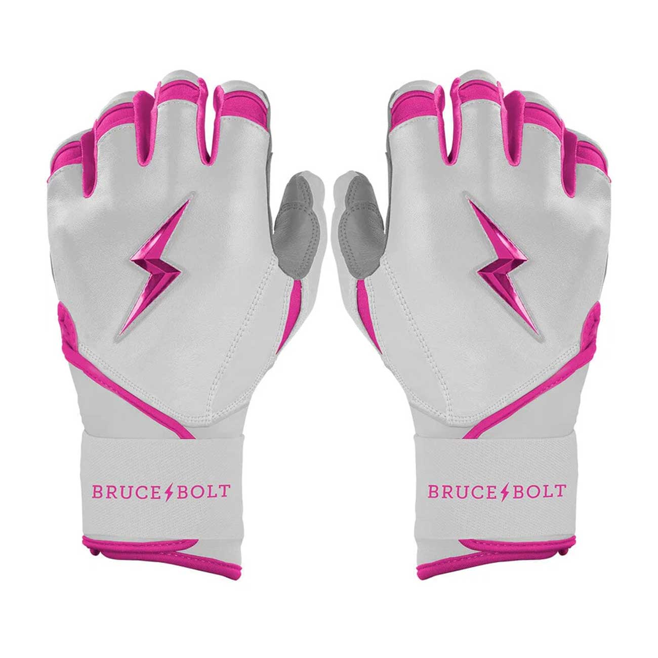 Bruce Bolt Chrome Series Long Cuff Batting Gloves-Adult - Image 10