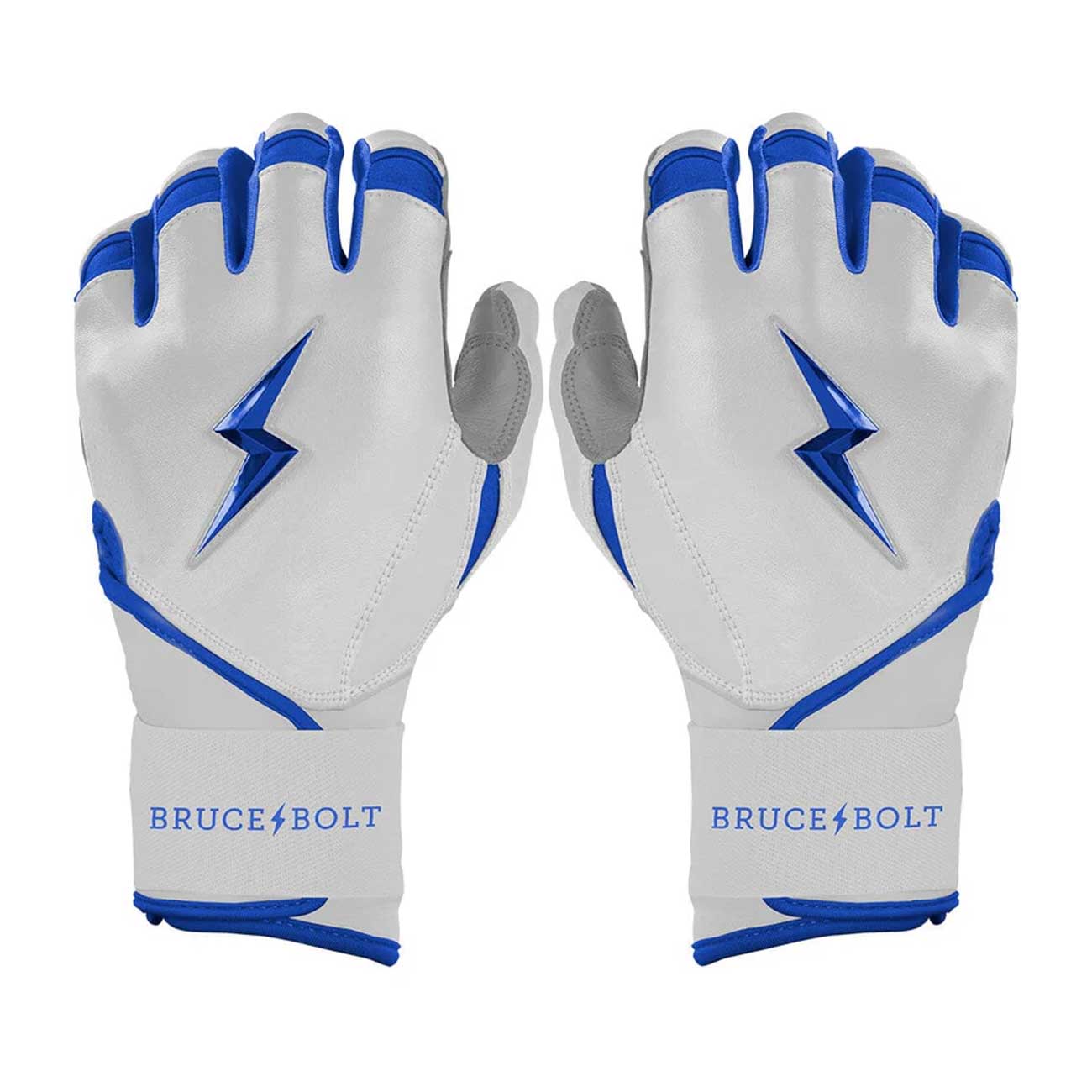 Bruce Bolt Chrome Series Long Cuff Batting Gloves-Adult - Image 12