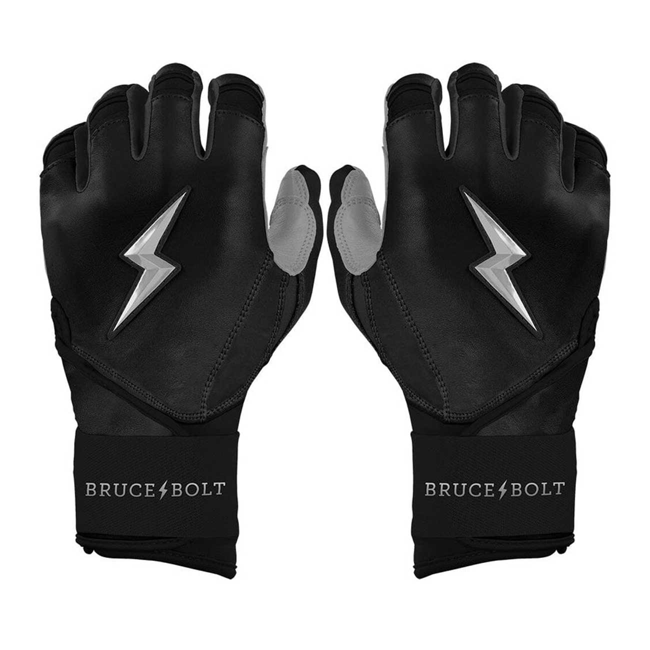 Bruce Bolt Chrome Series Long Cuff Batting Gloves-Adult - Image 8