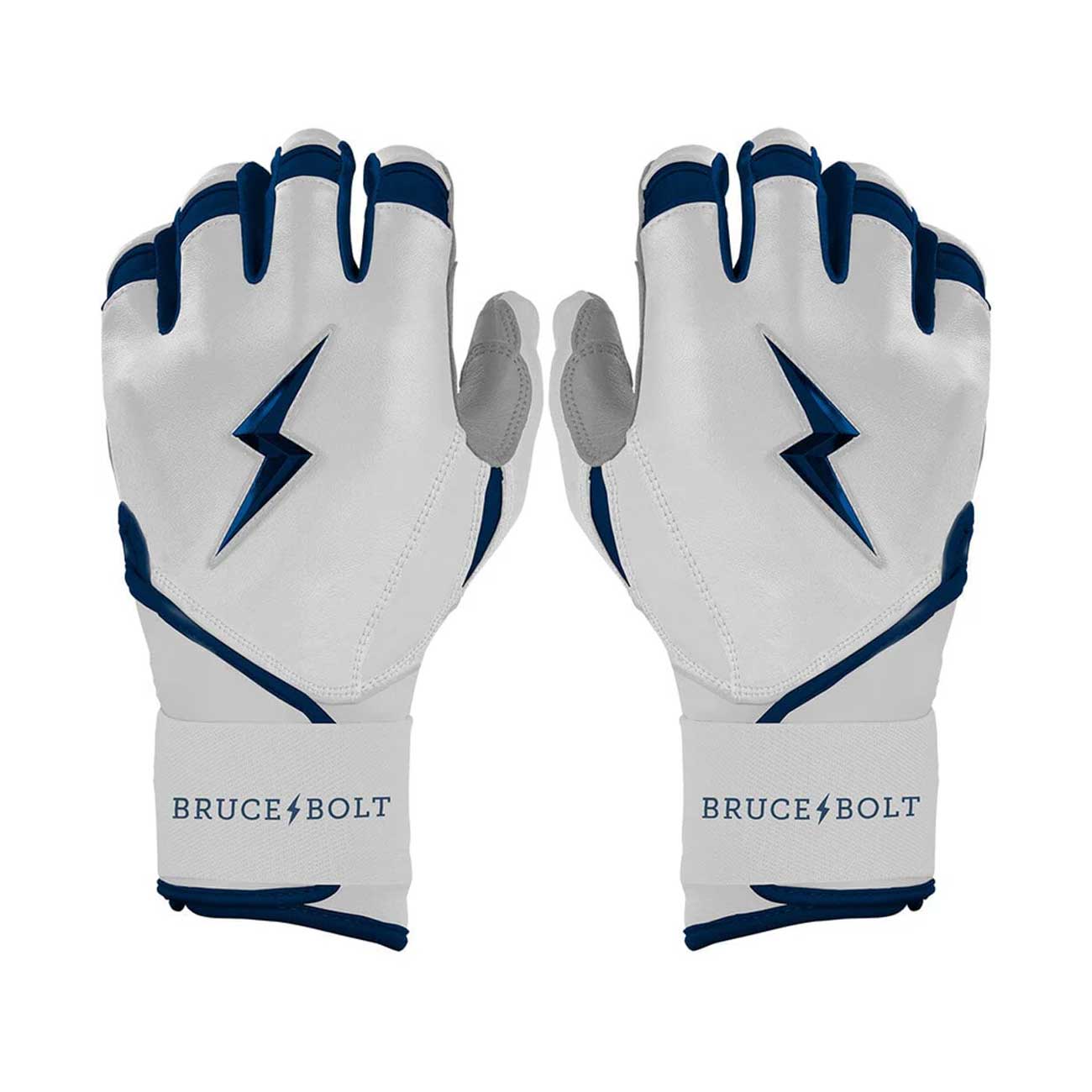 Bruce Bolt Chrome Series Long Cuff Batting Gloves-Adult - Image 9