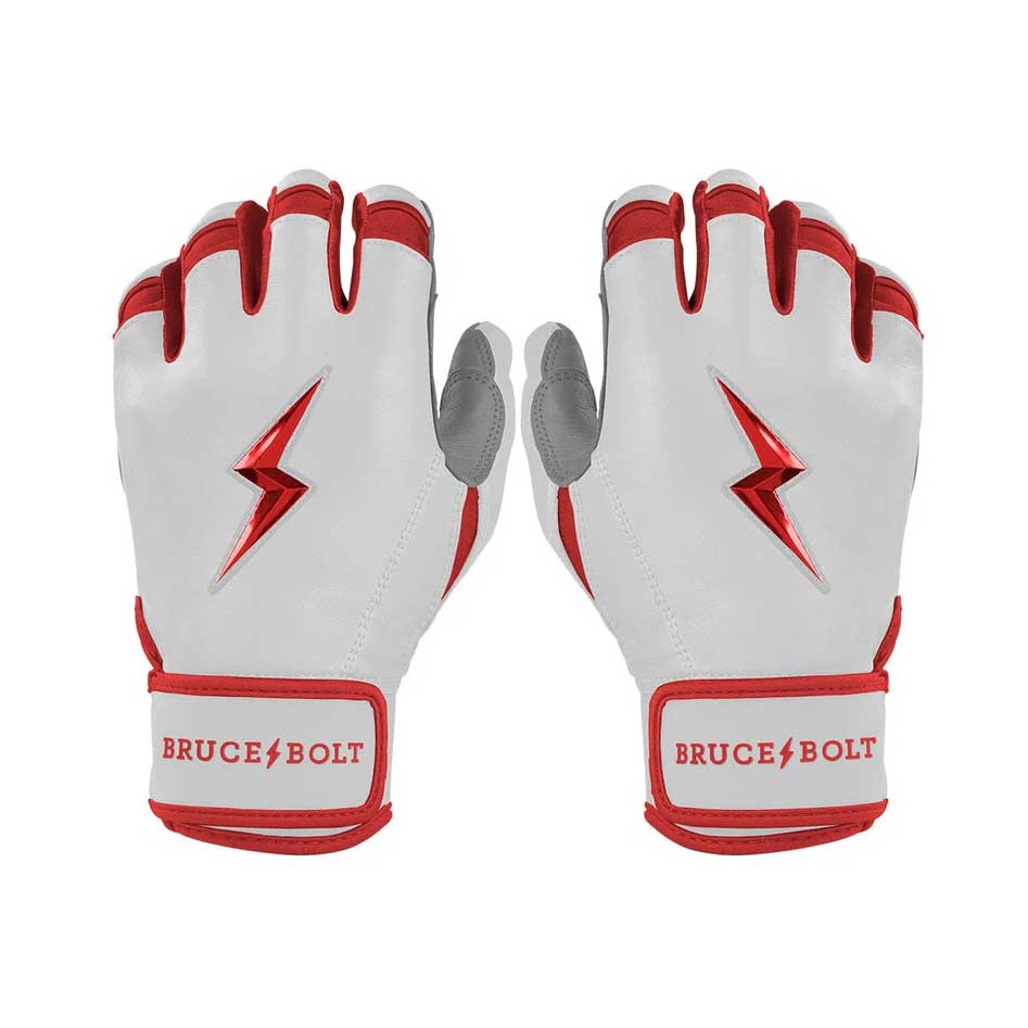 Bruce Bolt Chrome Series Short Cuff Batting Gloves-Adult - Image 5