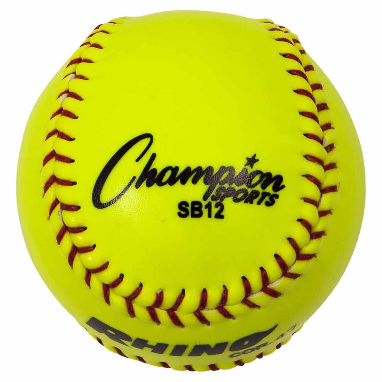 Champion 12" SOFTBALL - OPTIC YELLOW WITH SYNTEX COVER - Dozen