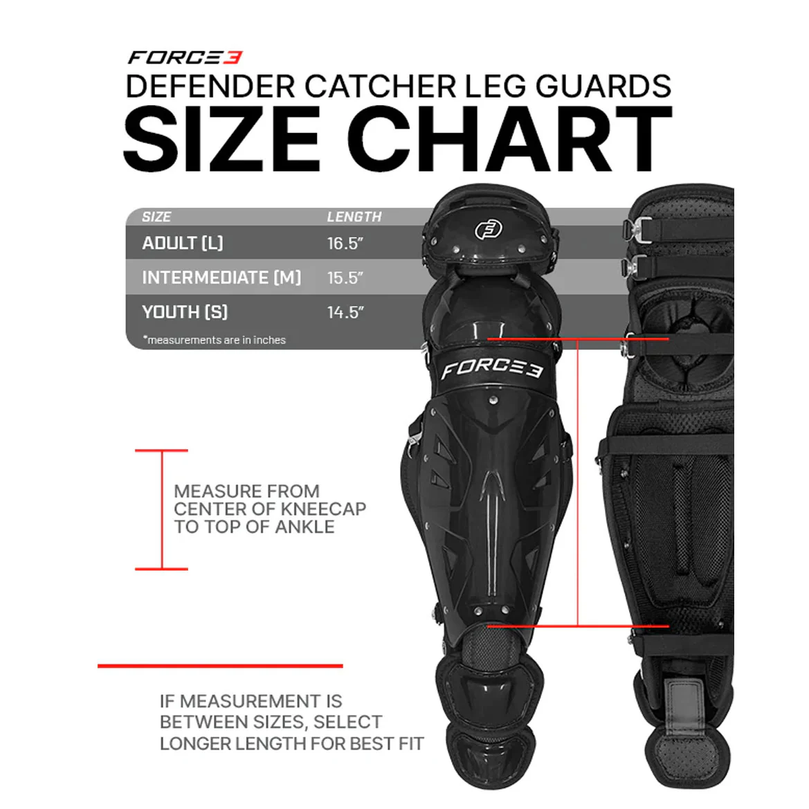 Force3 Catcher Shin Guards - Image 11