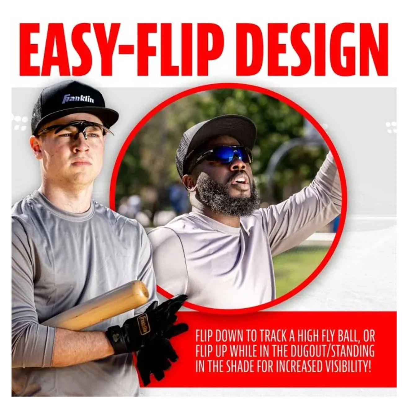 Franklin MLB Deluxe Flip Up Sunglasses - Image 2