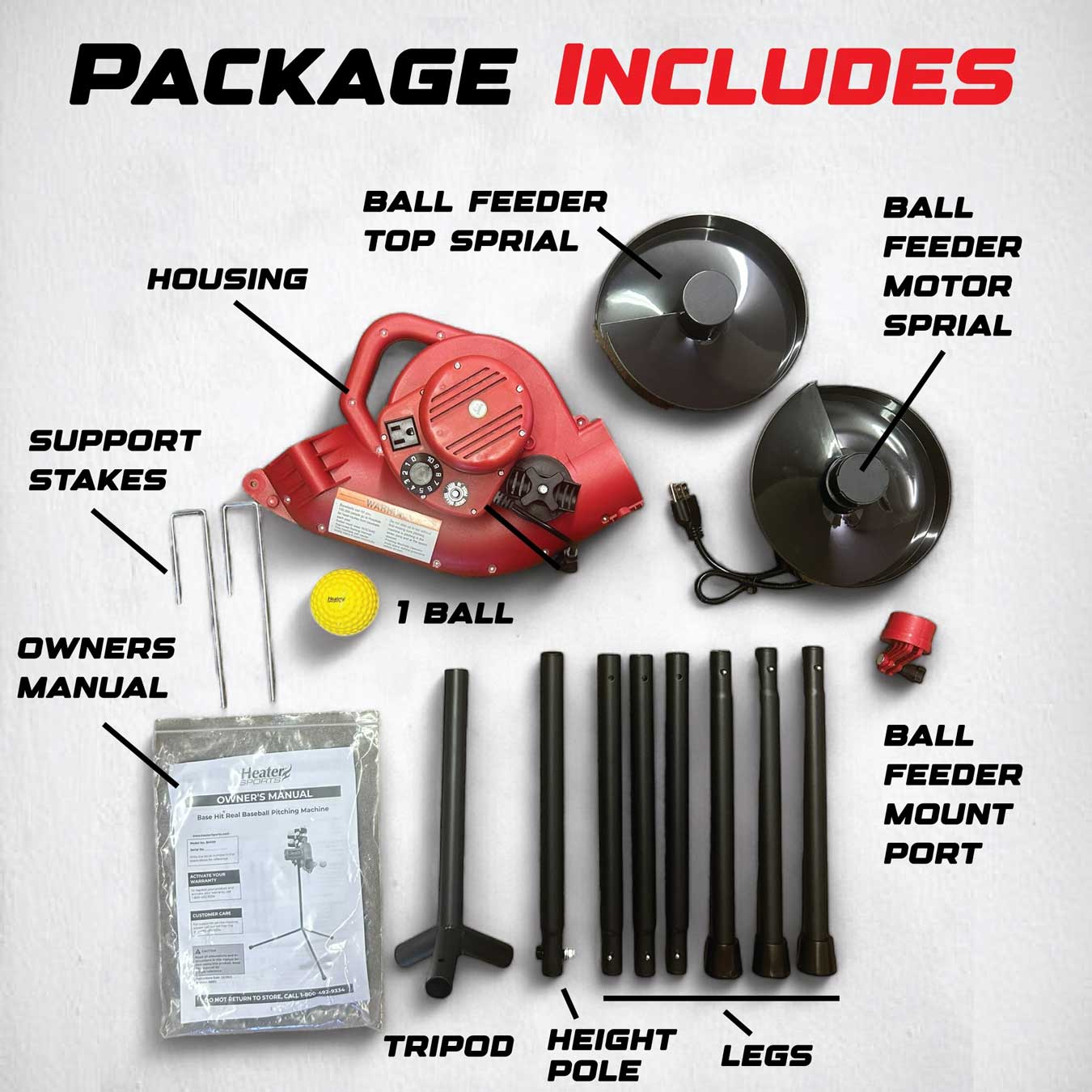 Heater Sports Base Hit Baseball Pitching Machine - Image 3