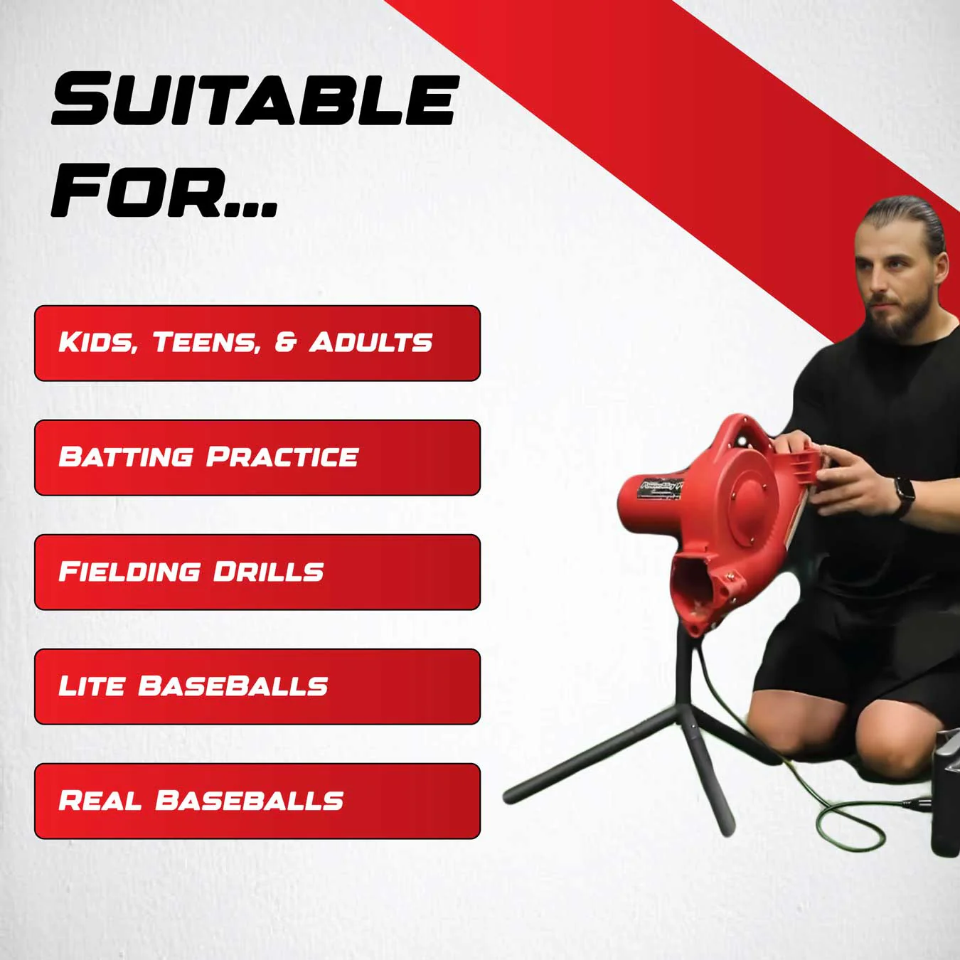Heater Sports Base Hit Baseball Pitching Machine - Image 6