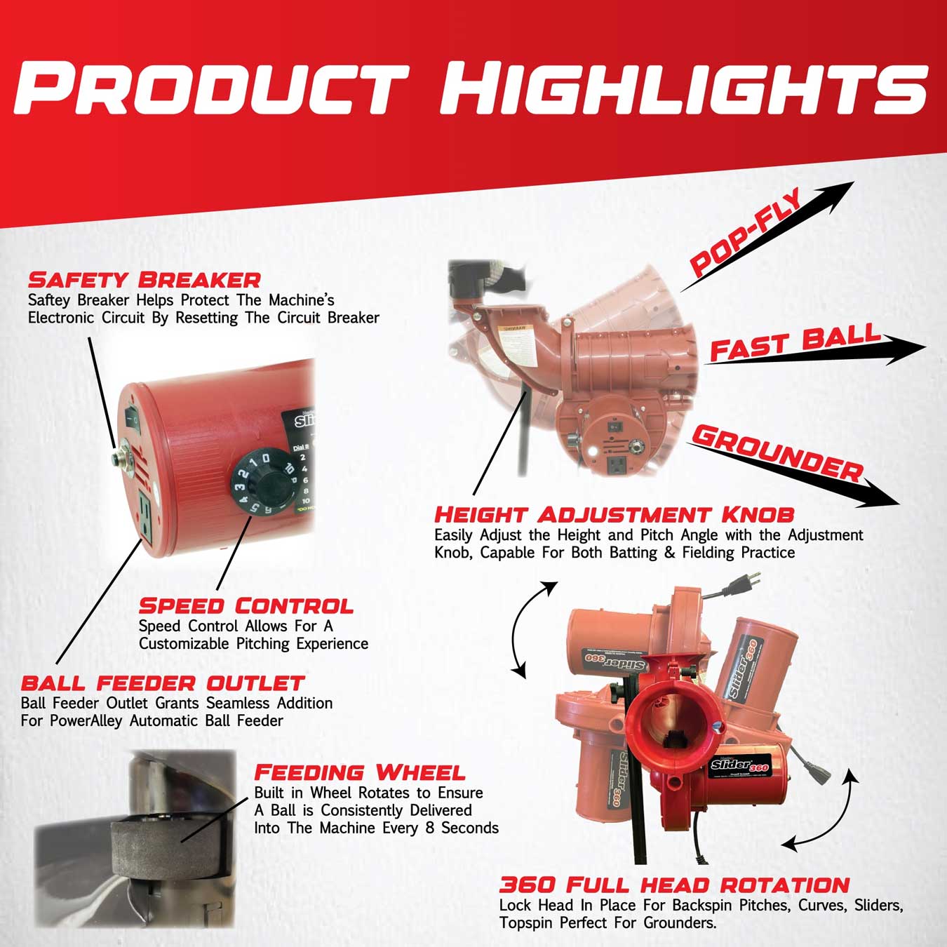 Heater Sports Slider 360 Lite Baseball Pitching Machine - Image 5