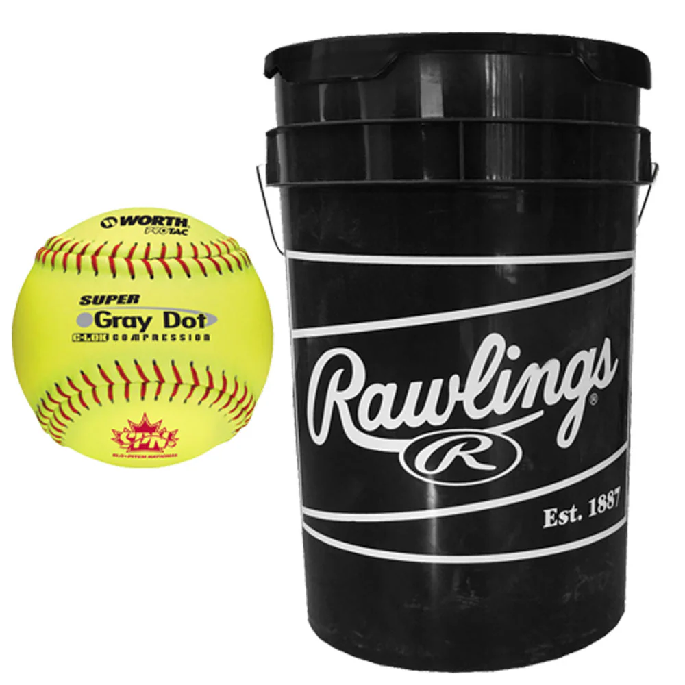 Home Run Sports Bucket with 2 dz Optic Grey Dot Combo