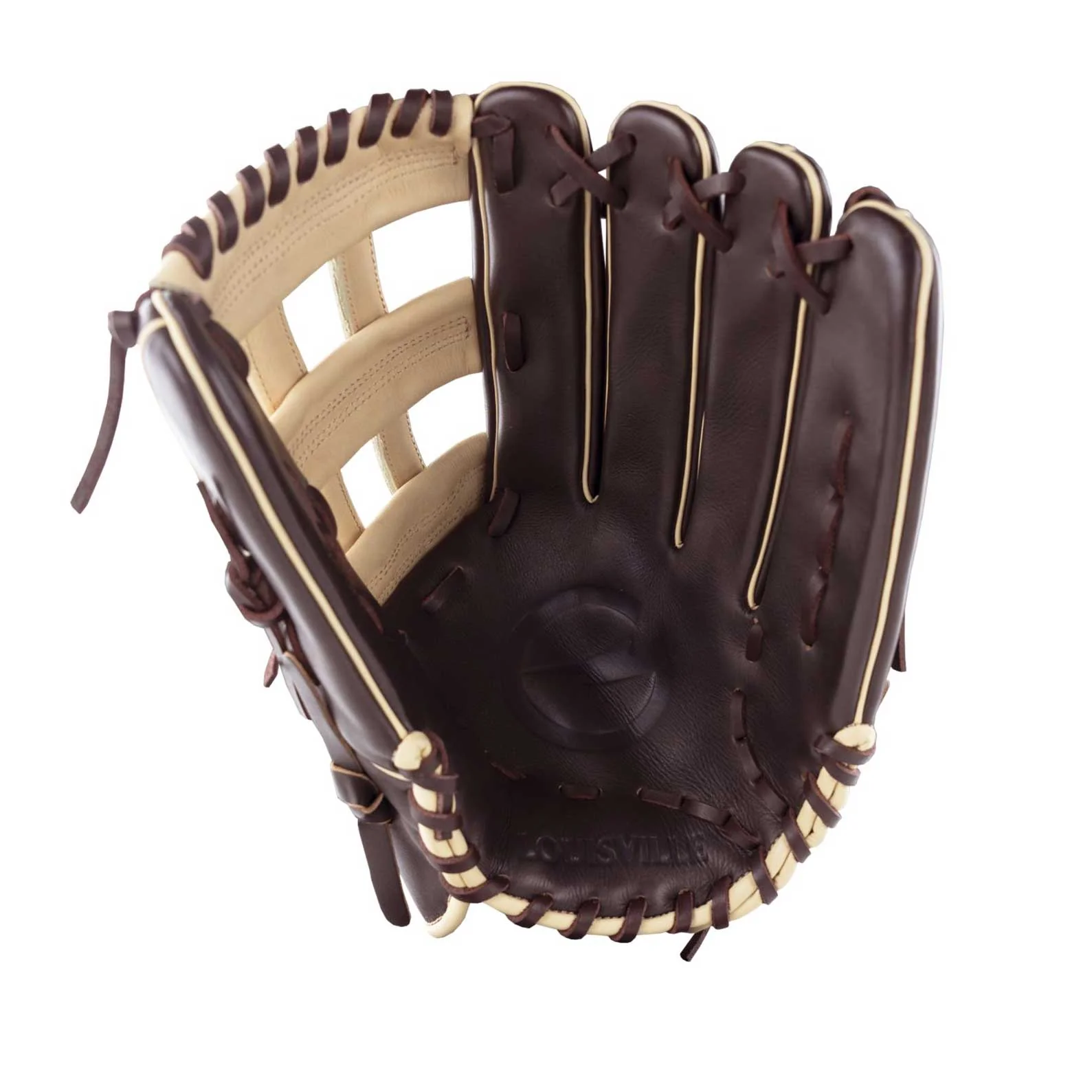 Louisville Slugger Genesis H-Web Slowpitch Dark Brown/Camel 13" - Image 2