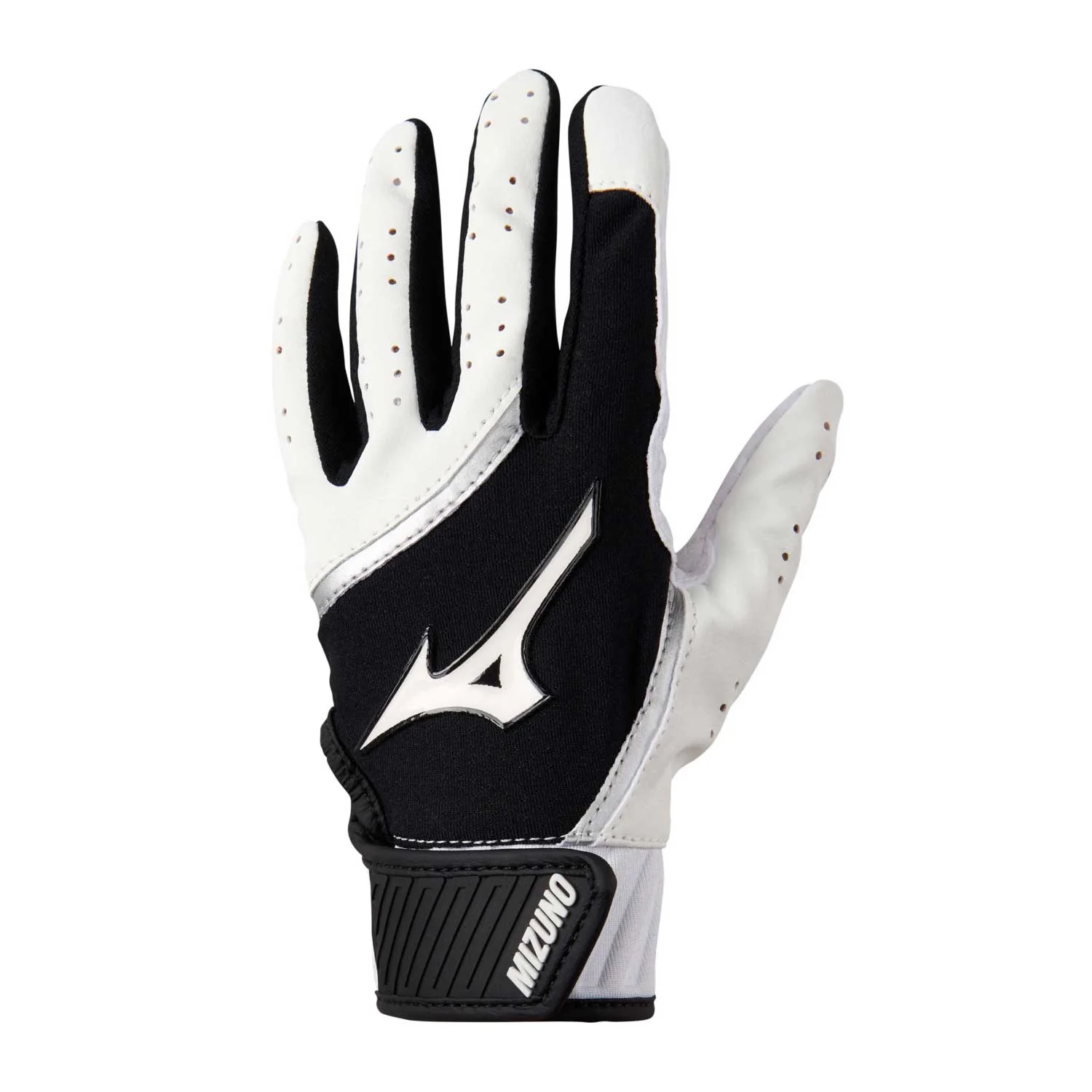 Mizuno MVP T-Ball Batting Gloves White/Black - Image 2