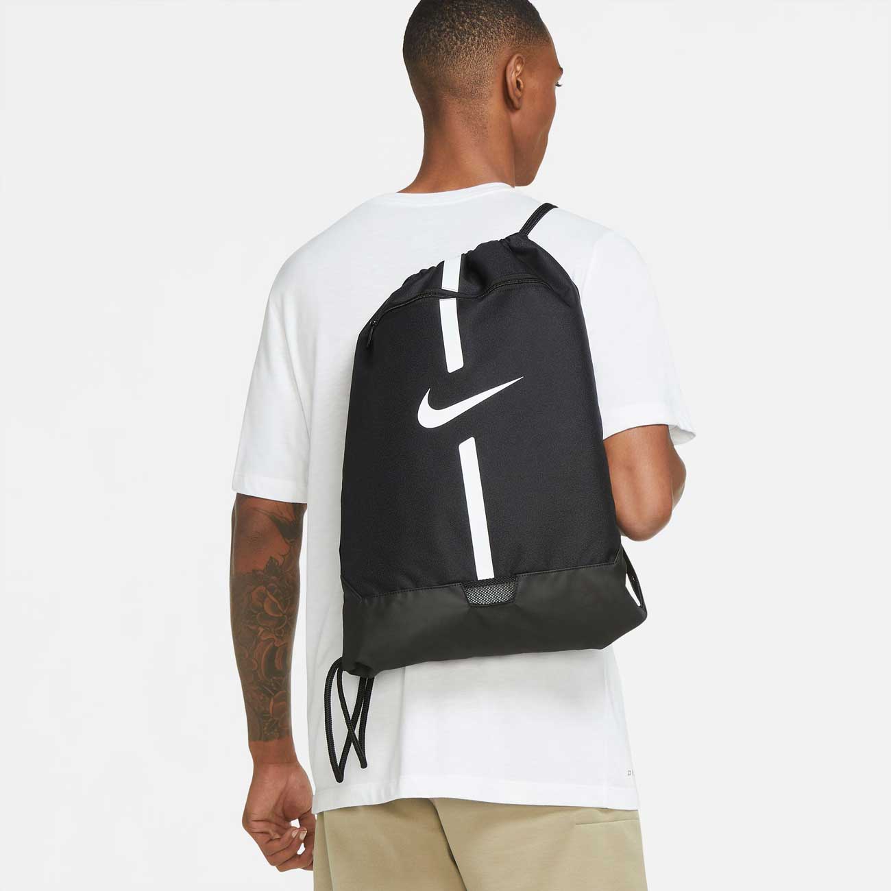Nike Academy Gym Sack - Black/Black/White - Image 6