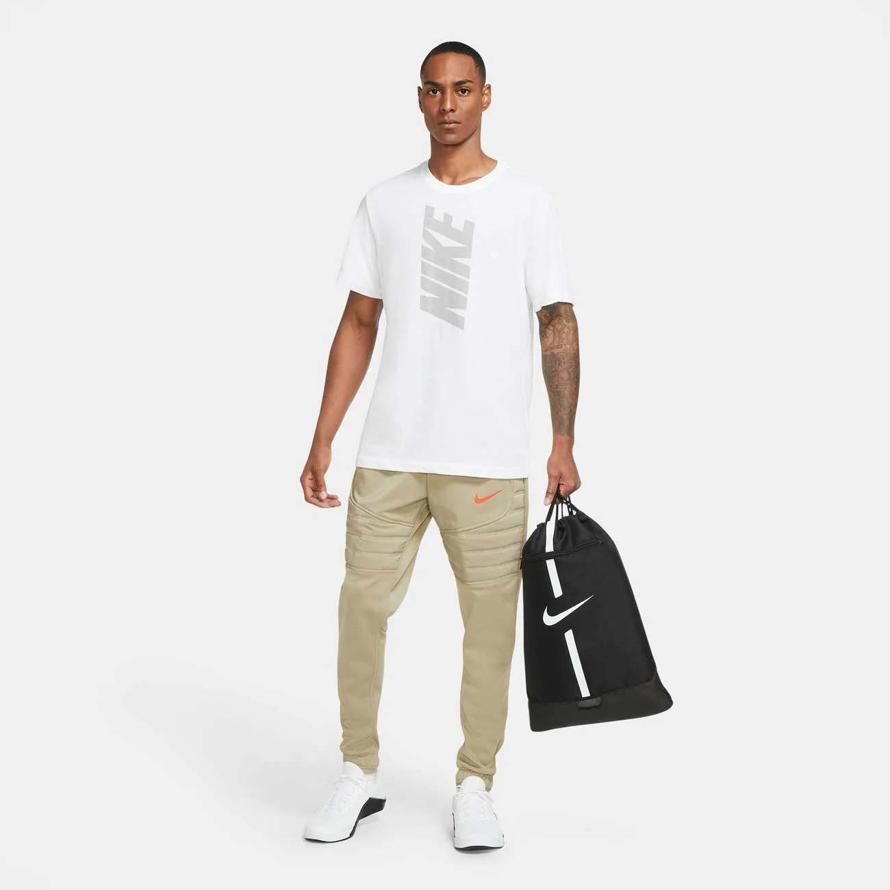 Nike Academy Gym Sack - Black/Black/White - Image 7