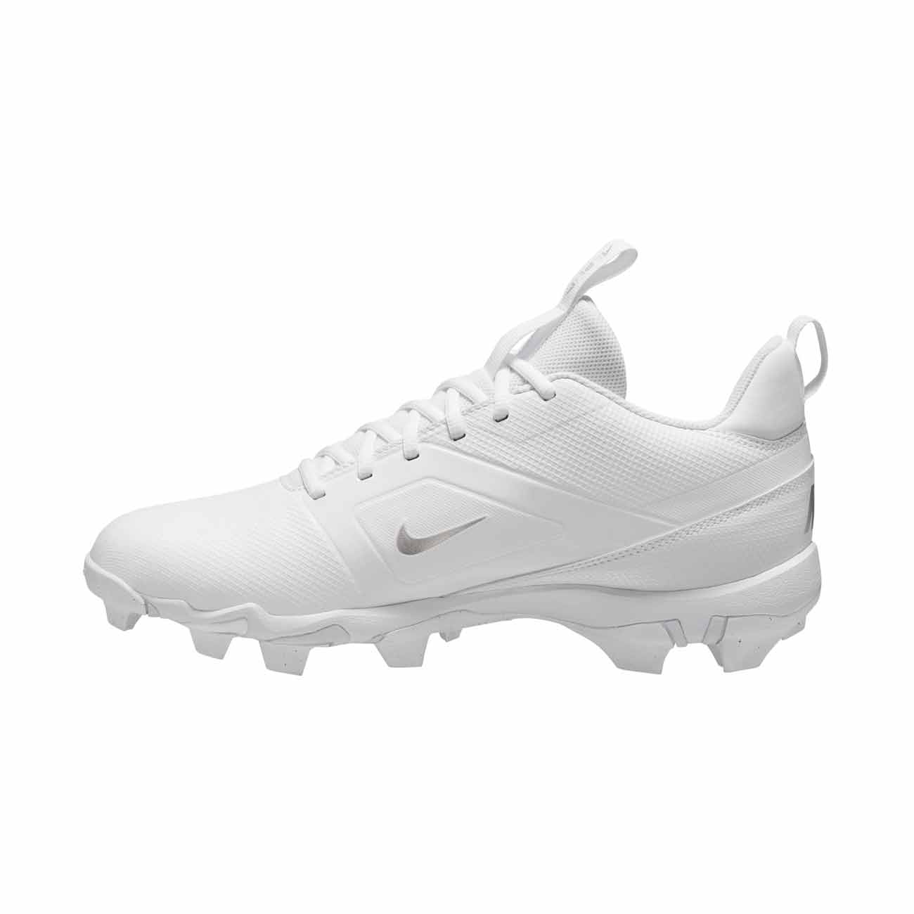 Nike Alpha Menace 4 Shark Football Cleats-White/Silver - Image 4