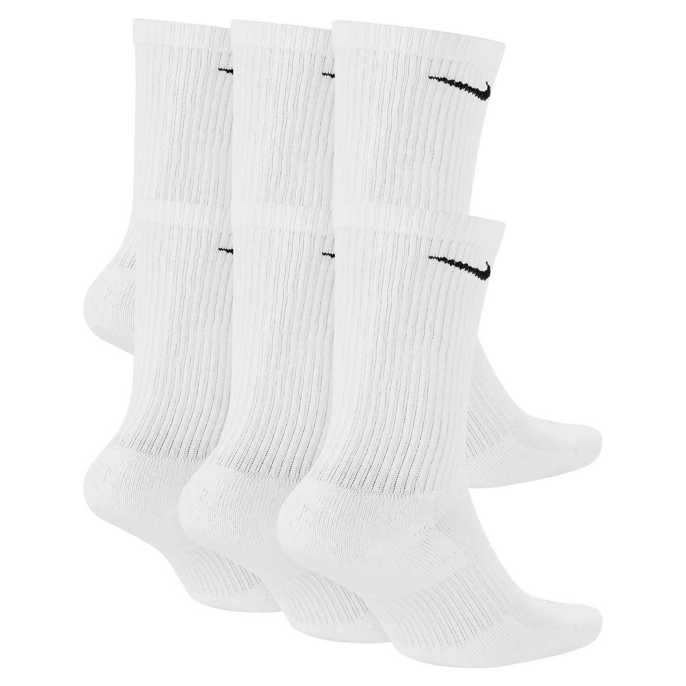 Nike Everyday Plus Cushioned Crew Socks 6-Pack-White Large - Image 2