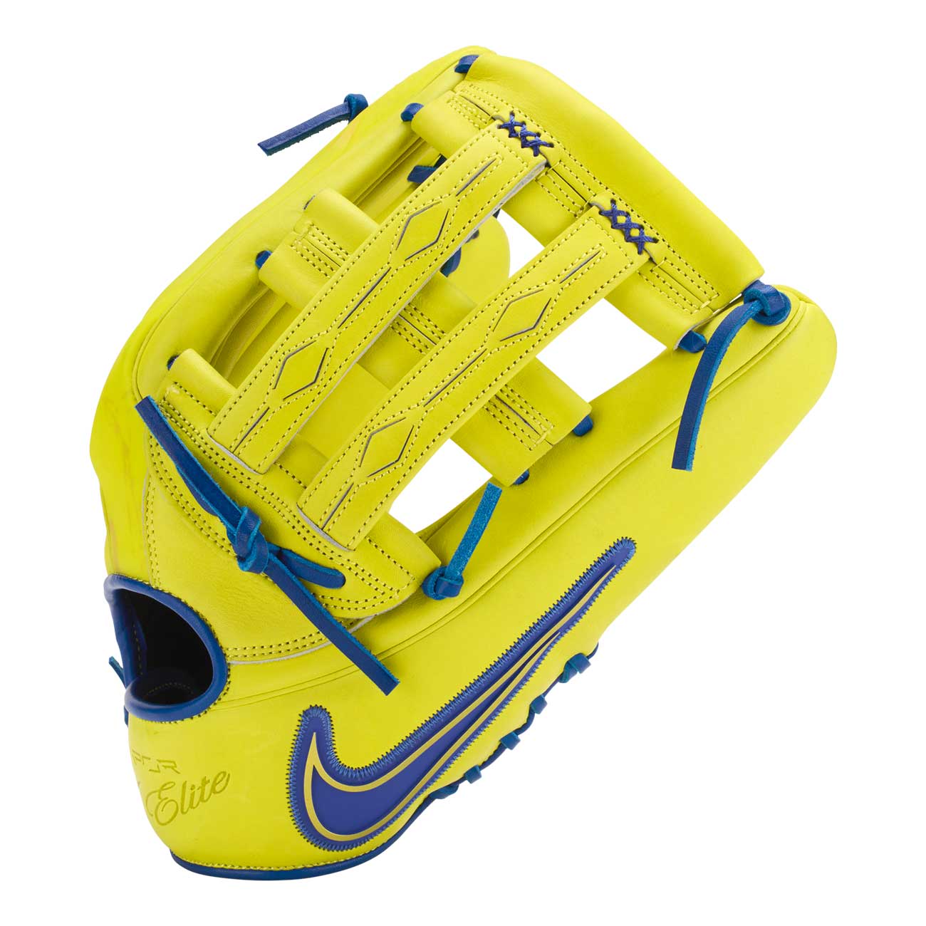 Nike Vapor Elite Acuna H-Web Optic Yellow/Hyper Blue 12.75"-RHT - Image 3