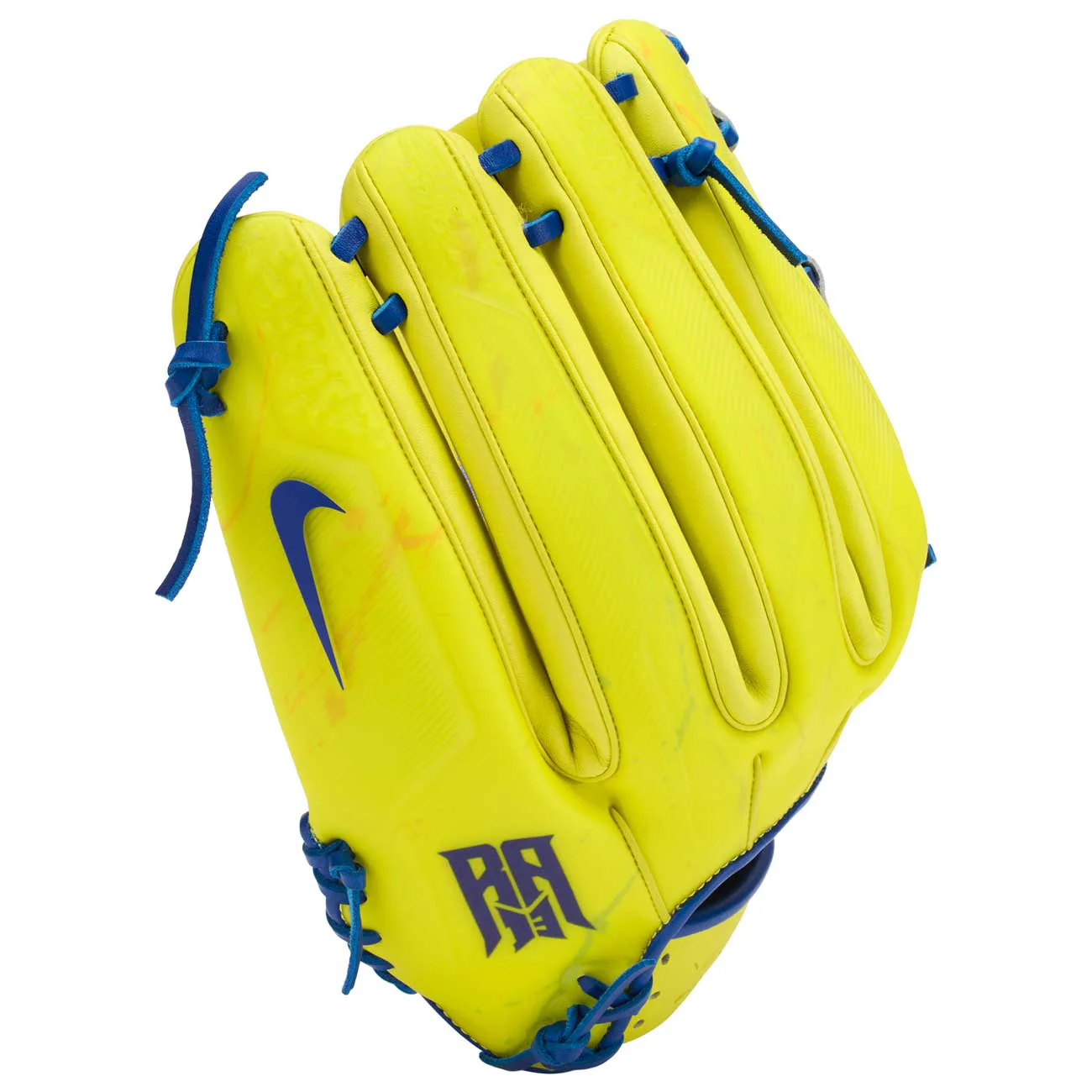 Nike Vapor Elite Acuna H-Web Optic Yellow/Hyper Blue 12.75"-RHT - Image 4