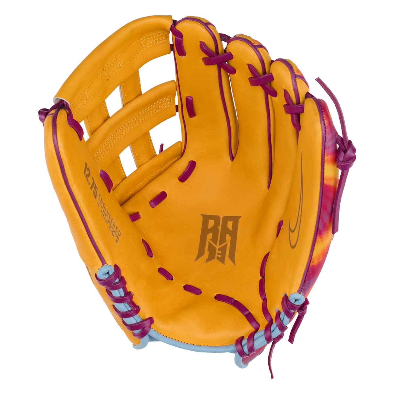 Nike Vapor Elite Acuna H-Web University Gold/Hyper Violet/Green Shock 12.75"-RHT - Image 2