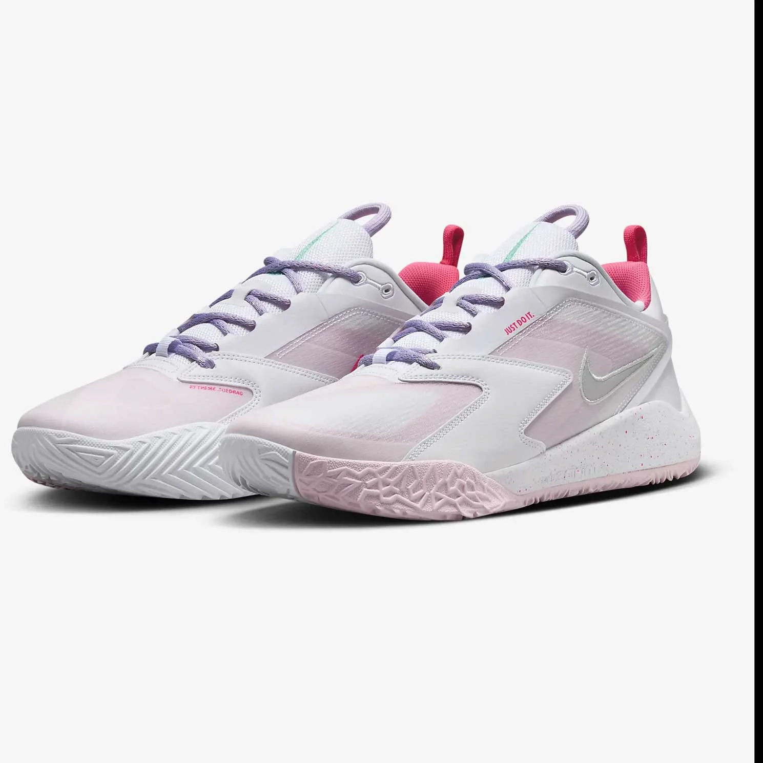 Nike Zoom Hyperace 3 SE Volleyball Shoes White/Hyper Pink-Mint/Violet - Image 3