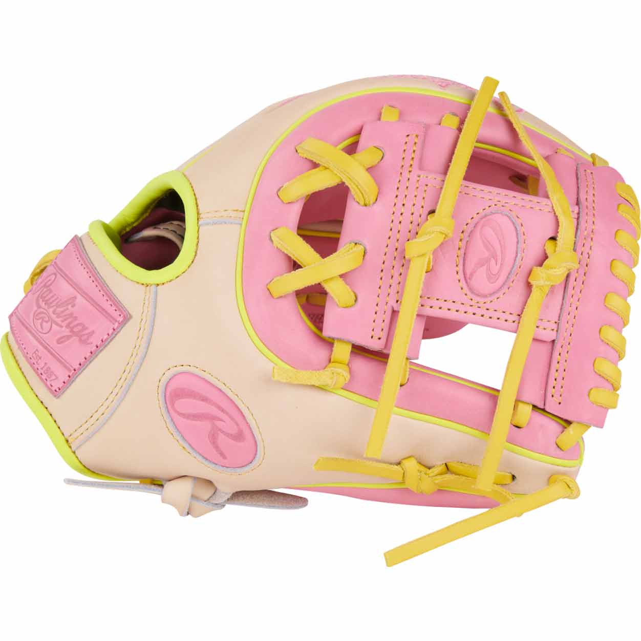 Rawlings Heart of the Hide Color Sync 9.0 PROR312U-2P Pink/Yellow 11.25"-RHT - Image 3