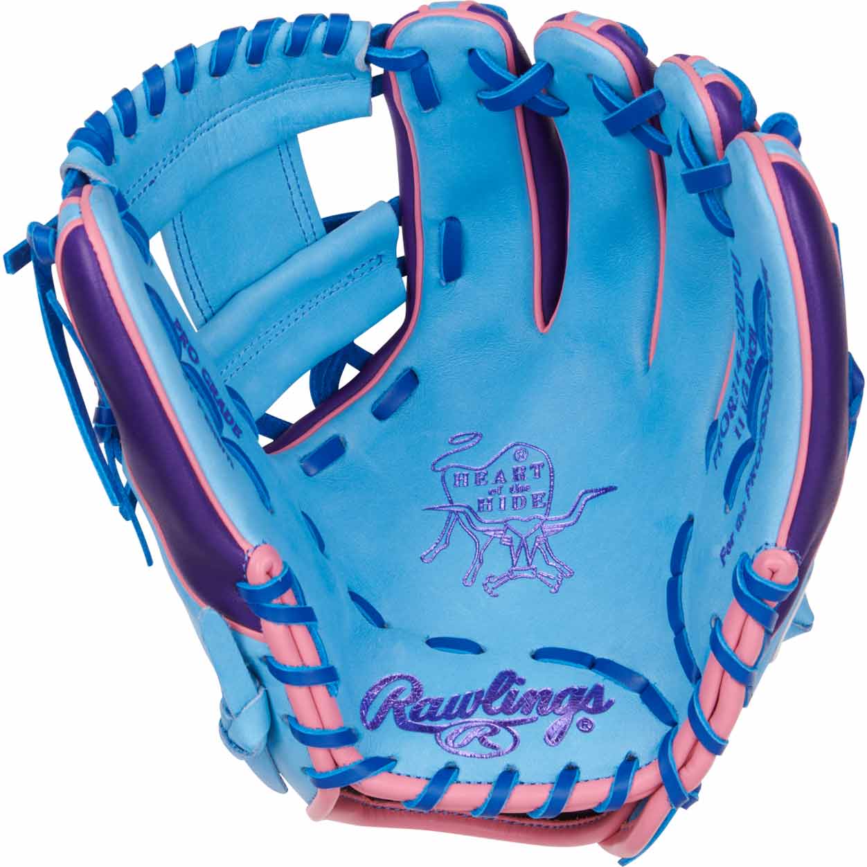 Rawlings Heart of the Hide Color Sync 9.0 PROR314-2CBPU Columbia Blue/Purple 11.5"-RHT - Image 2