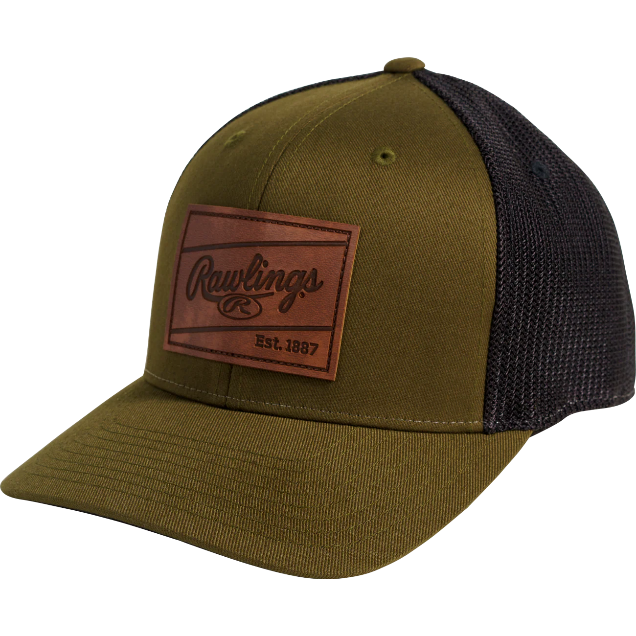 Rawlings Leather Patch Snapback Hat - Image 3