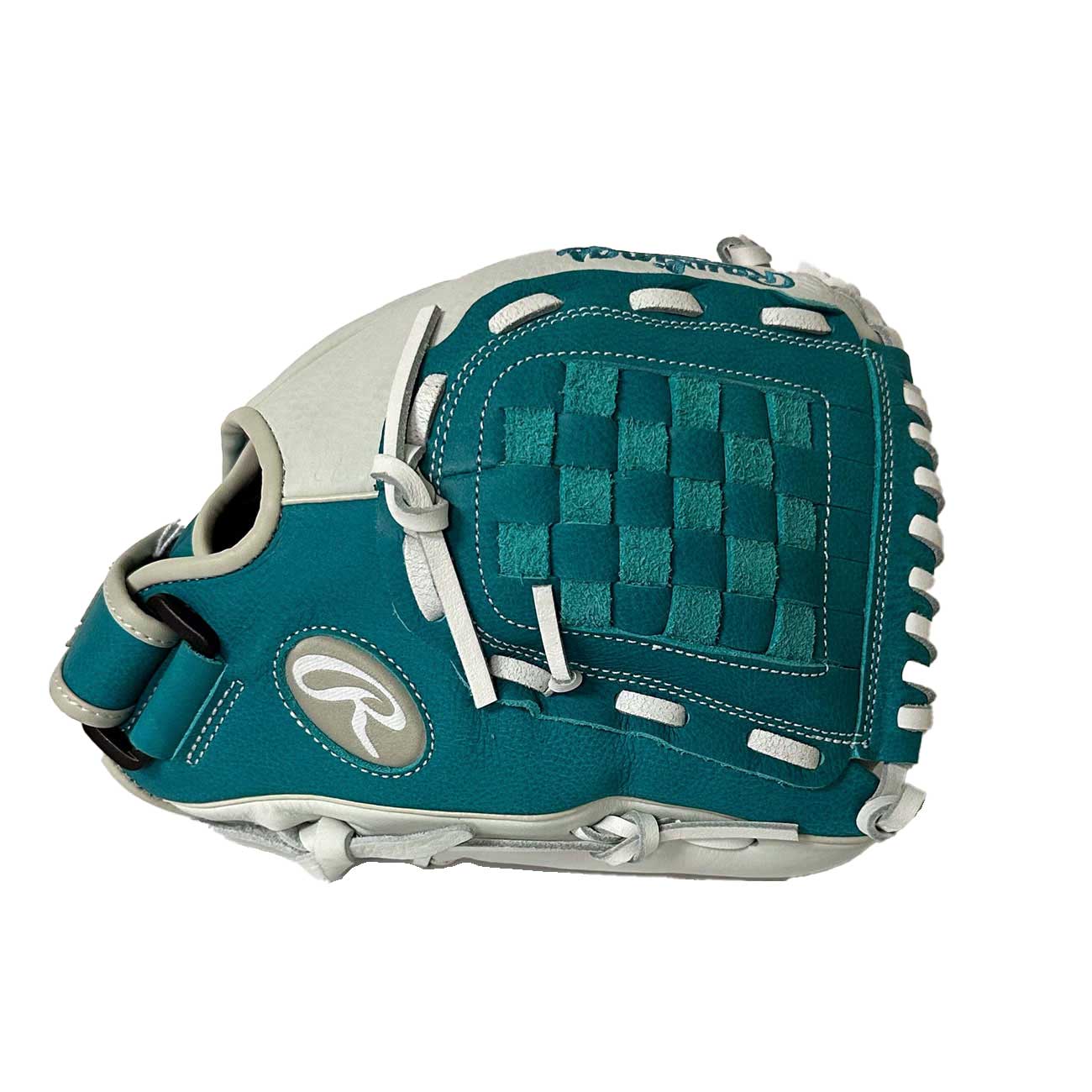 Rawlings Shut Out Softball RSO115W White/Teal 11.5"-RHT - Image 3