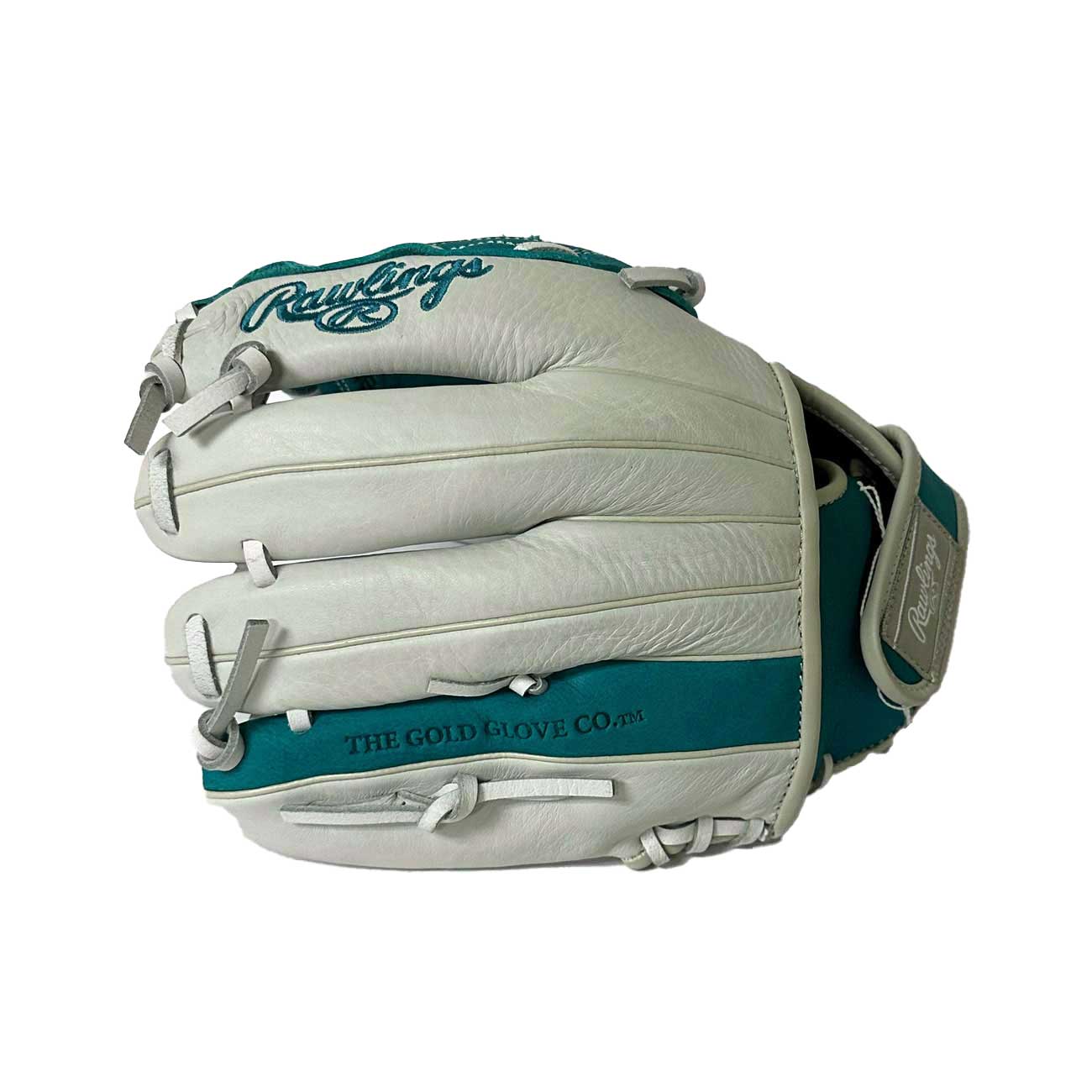 Rawlings Shut Out Softball RSO115W White/Teal 11.5"-RHT - Image 4