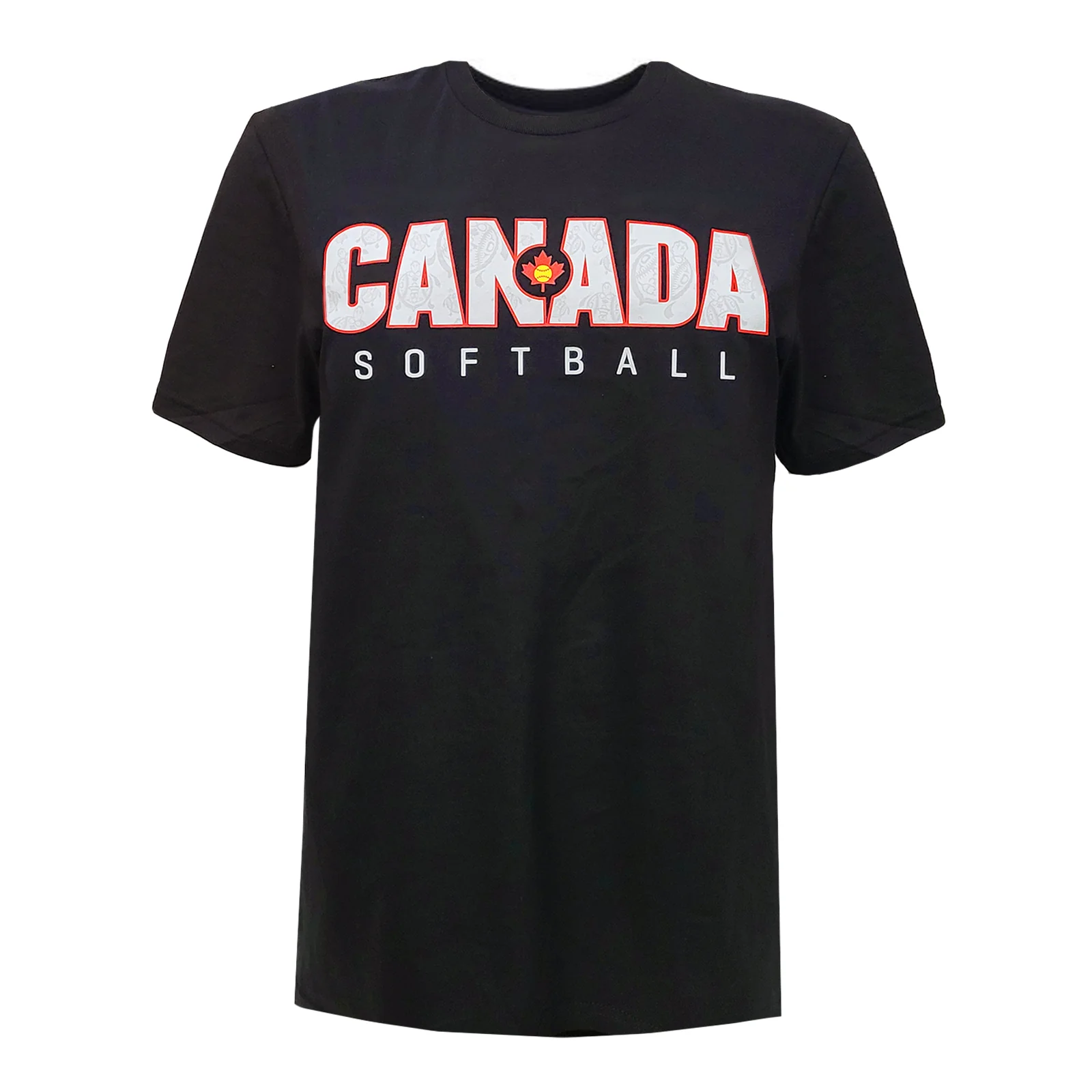 Softball Canada Black T-Shirt Indigenous Logo