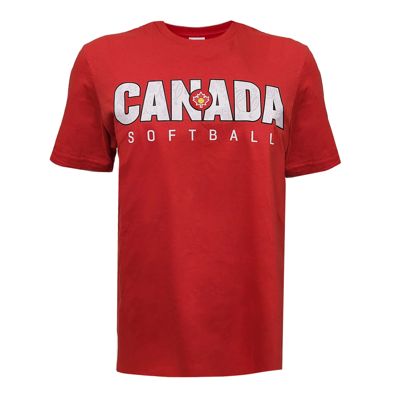 Softball Canada Red T-Shirt Indigenous Logo