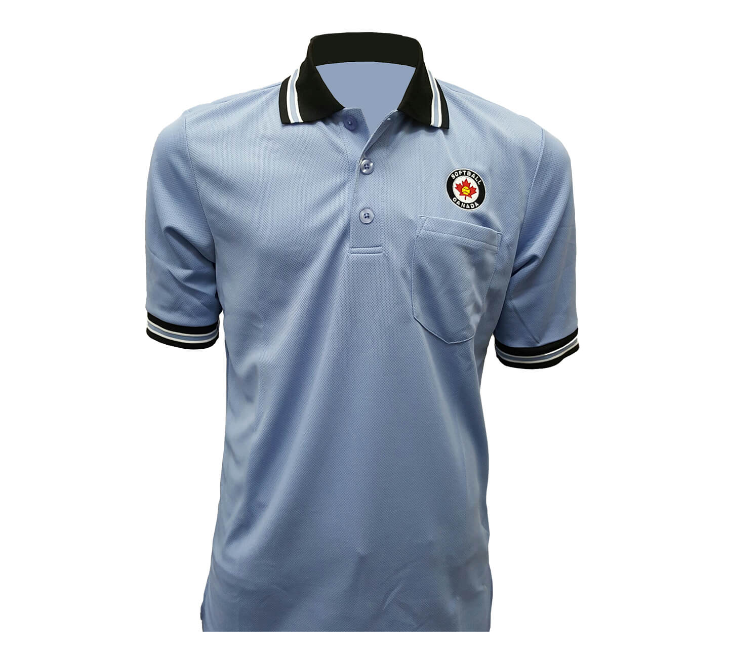 DISCONTINUED-Softball Canada Performance Mesh Umpire Shirt - Carolina Blue