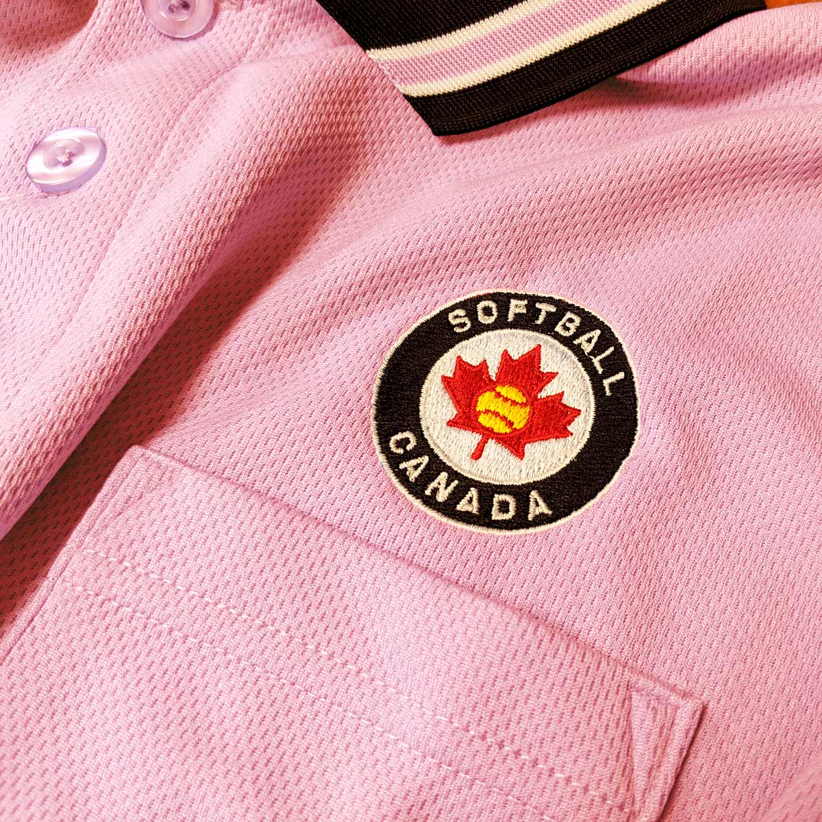 DISCONTINUED Softball Canada Performance Mesh Umpire Shirt - Pink - Image 2