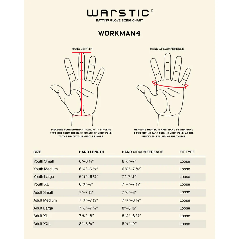 Warstic Adult Workman4 Batting Gloves - Image 23