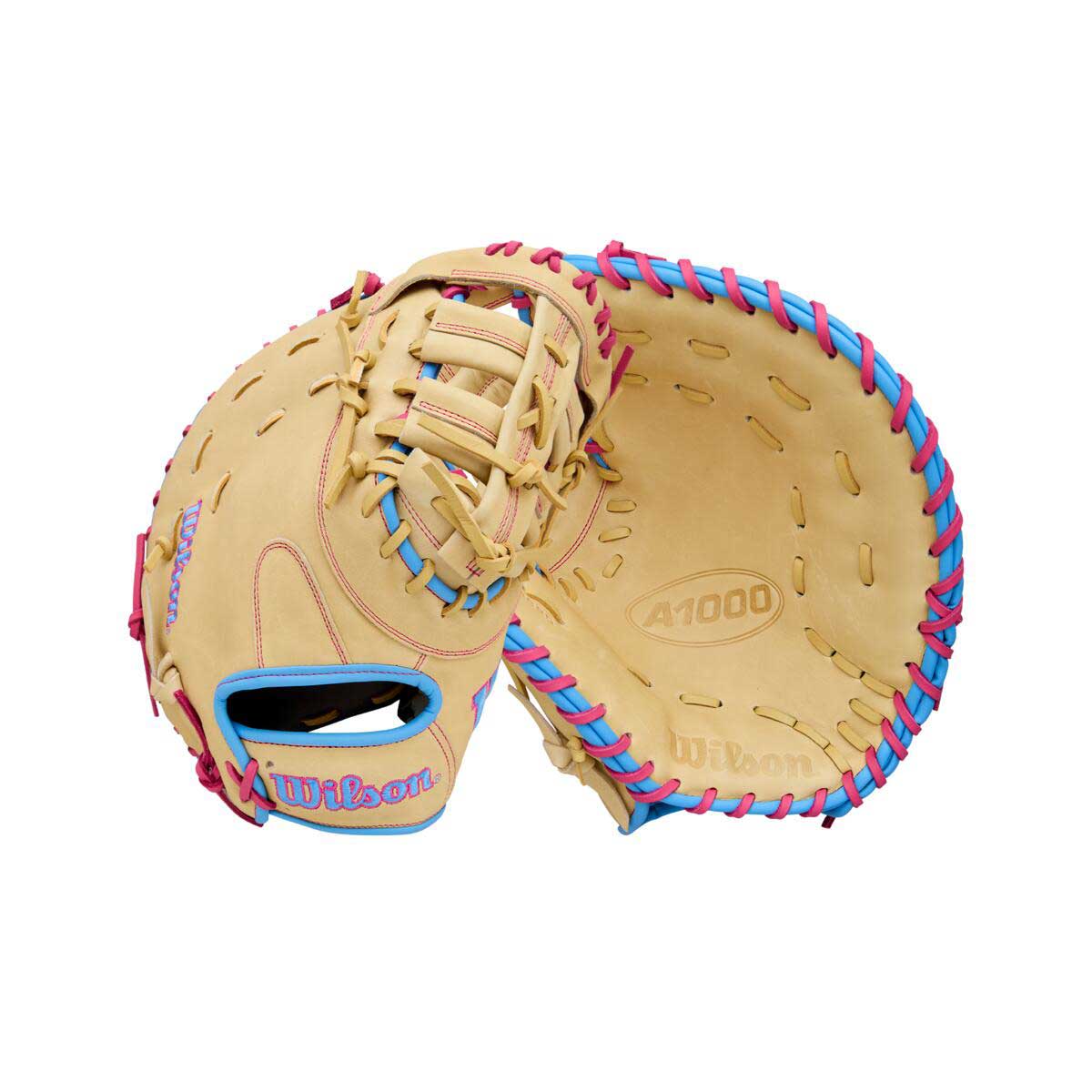 Wilson A1000 1620 Blonde/Flamingo Pink/Cool Blue 12.5" - Image 4