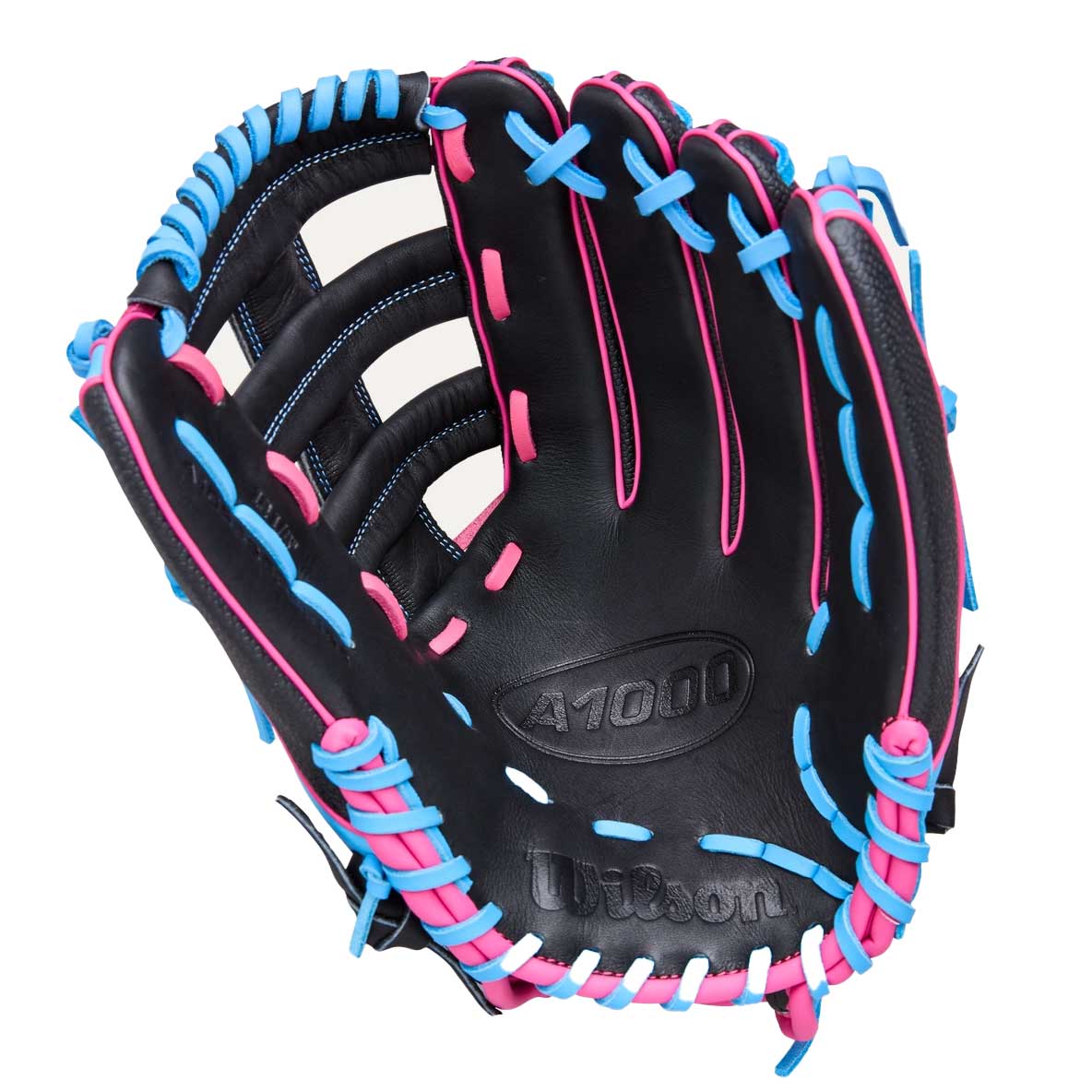 Wilson A1000 1892 Black/Flamingo/Cool Blue 12.25" - Image 2