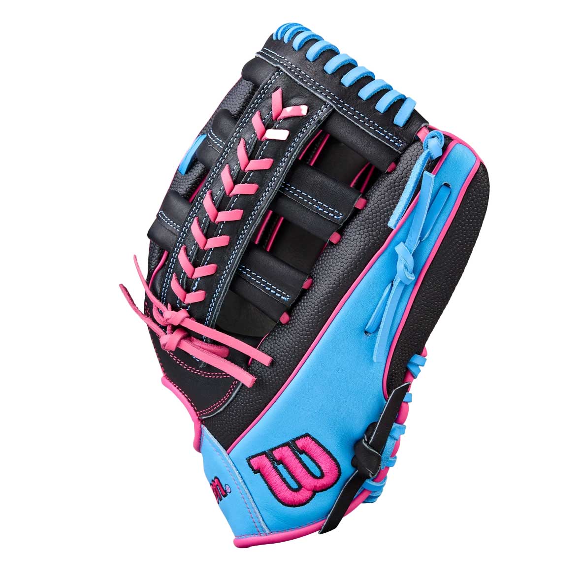 Wilson A1000 1892 Black/Flamingo/Cool Blue 12.25" - Image 3