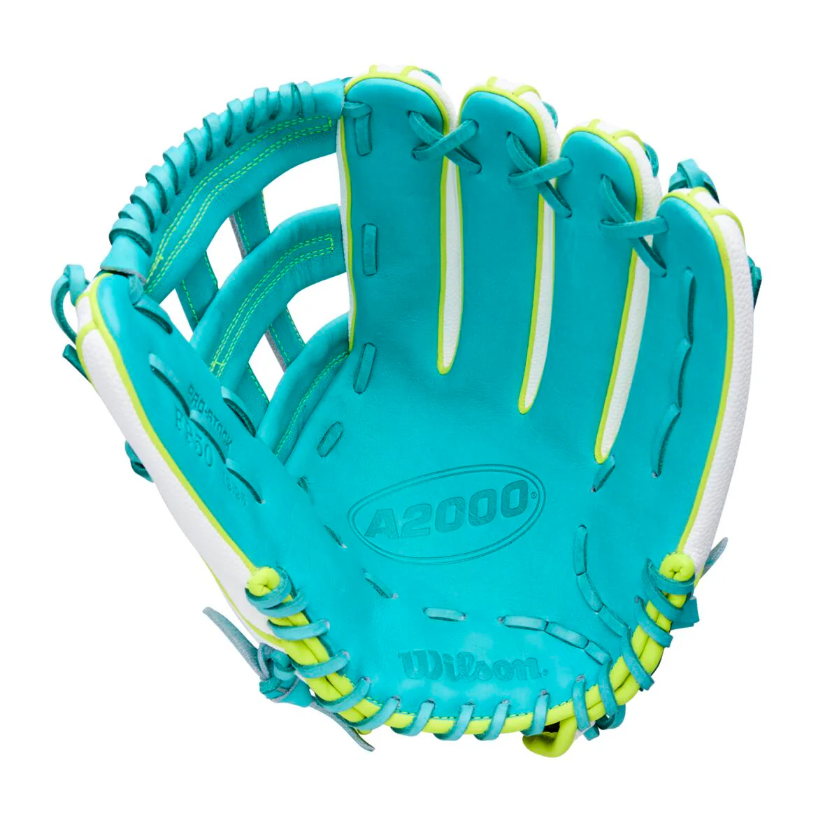 Wilson A2000 Fastpitch Spring 2026 FP50 White/Teal 12.25" - Image 2