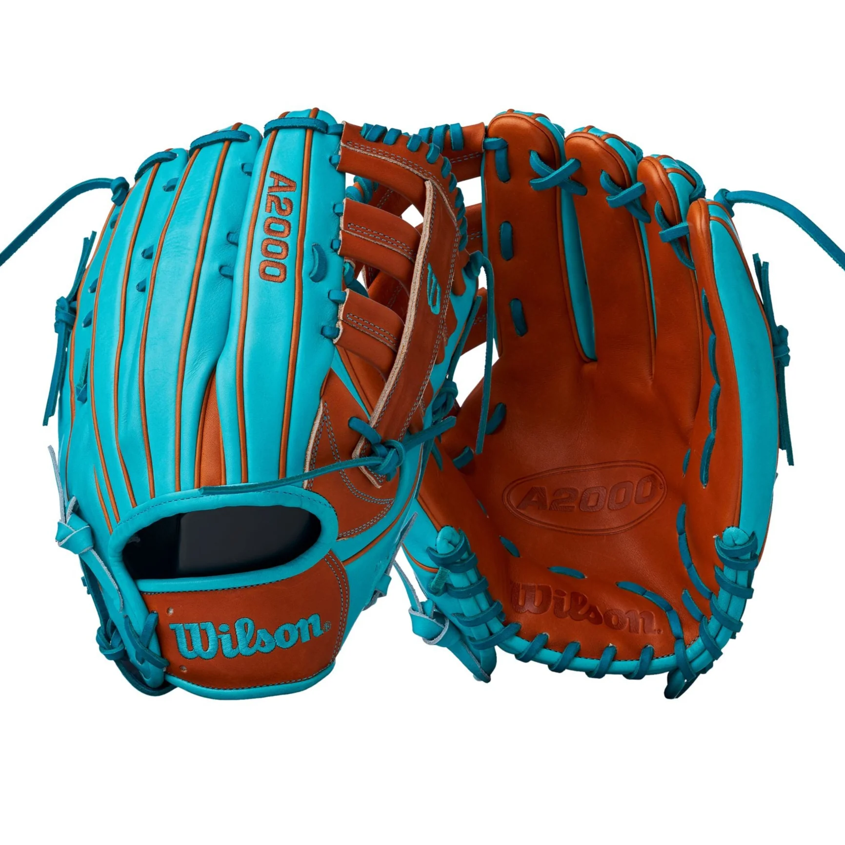 Wilson A2000 H12 Single Post Web Copper/Teal 13"