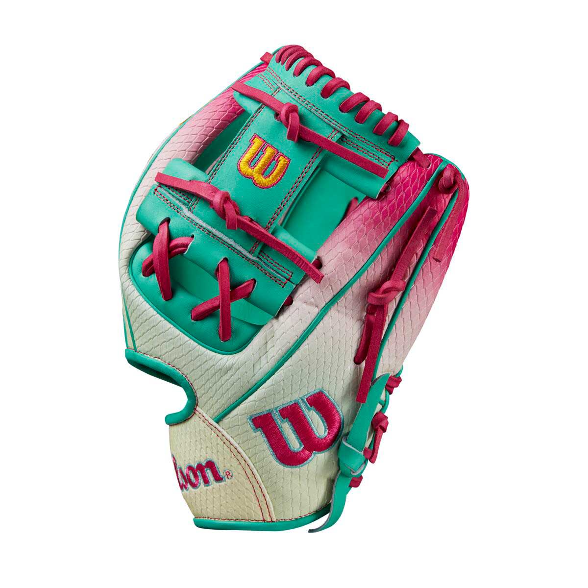 Wilson A2000 September 2024 GOTM 1975 Seafoam/Pink/Yellow 11.75"-RHT - Image 3