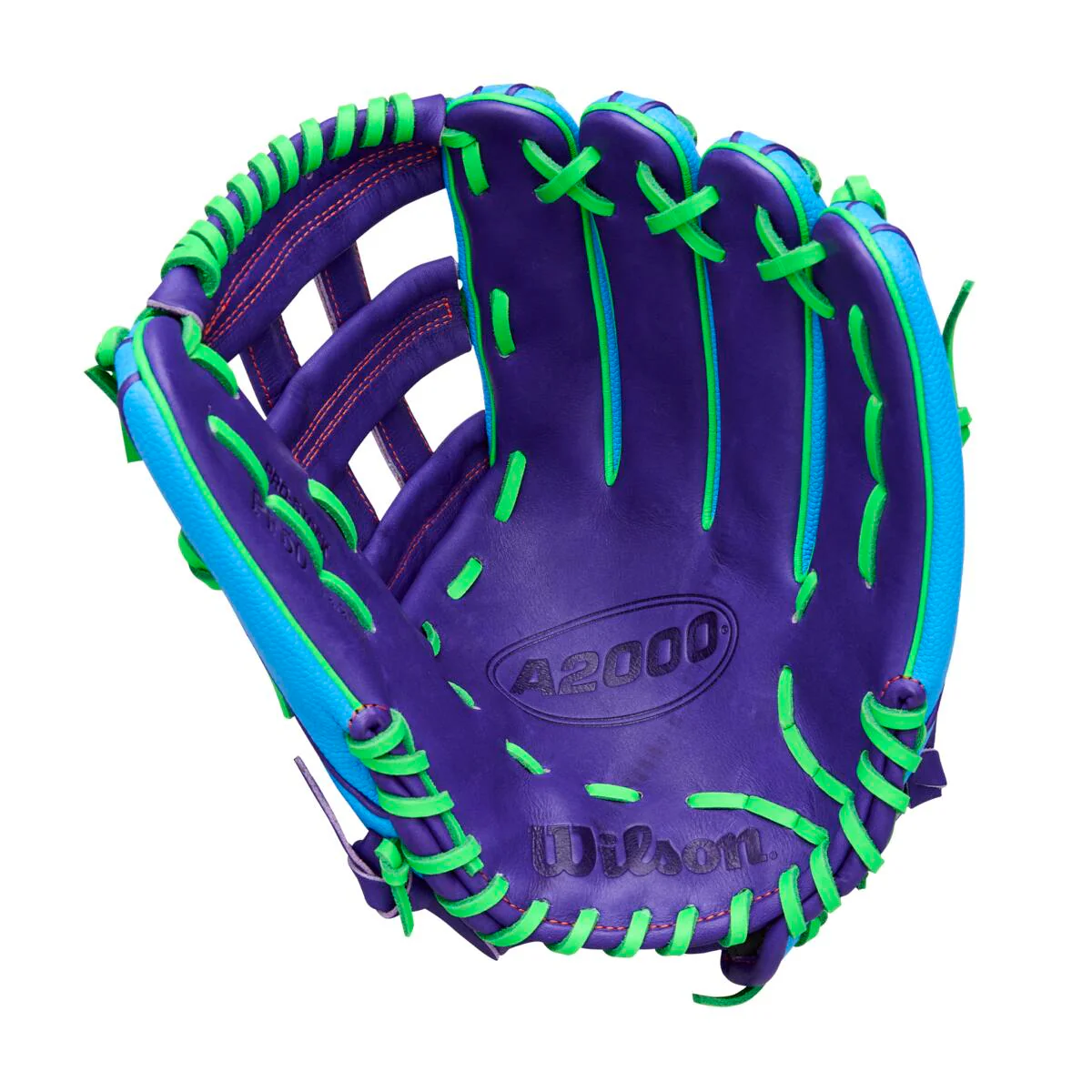 Wilson A2000 Spring 2026 PF50SS Purple/Neon Green 12.25" - Image 2