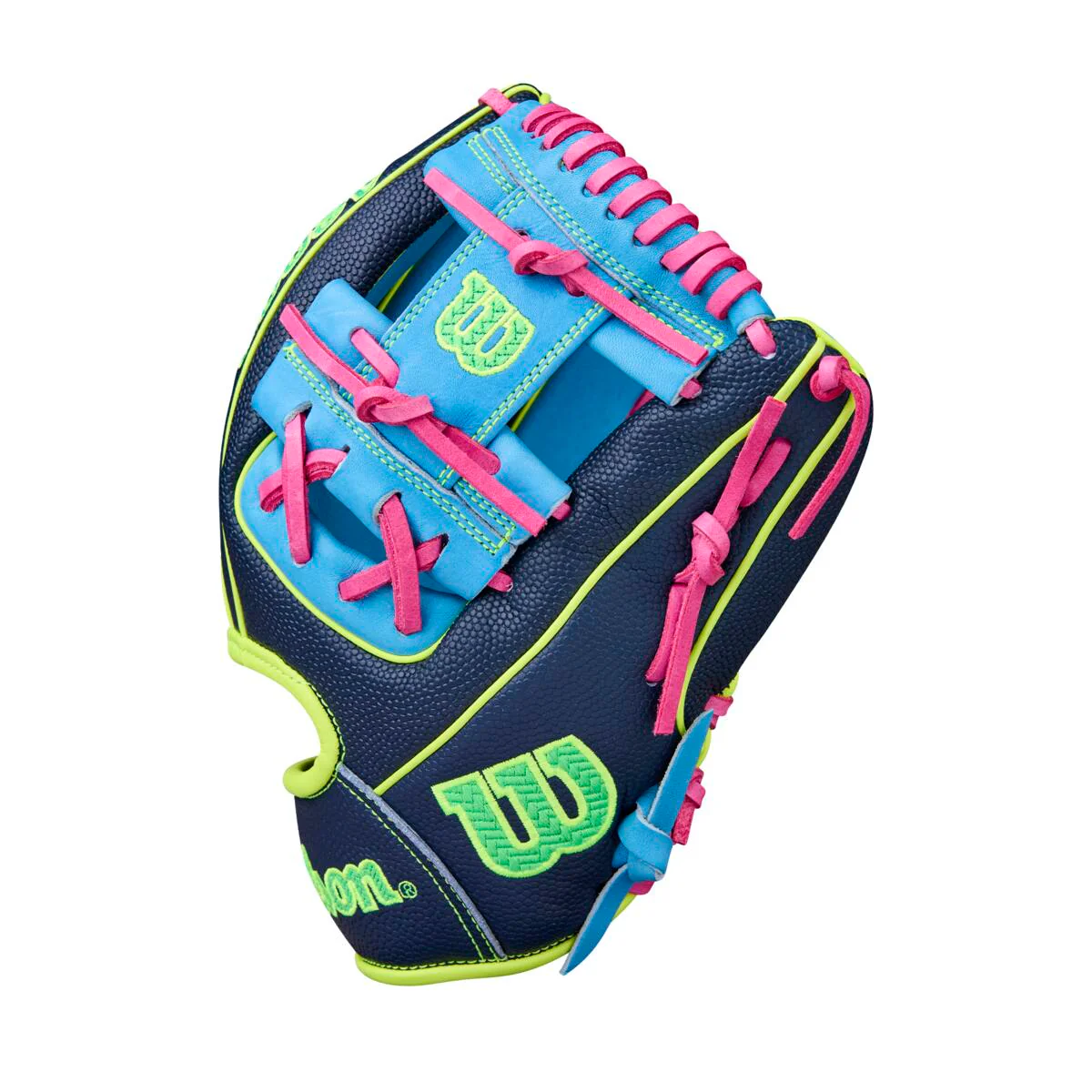Wilson A2000 Winter 2025 1786SS  Navy/Sky Blue/Optic Yellow 11.5"-RHT - Image 3