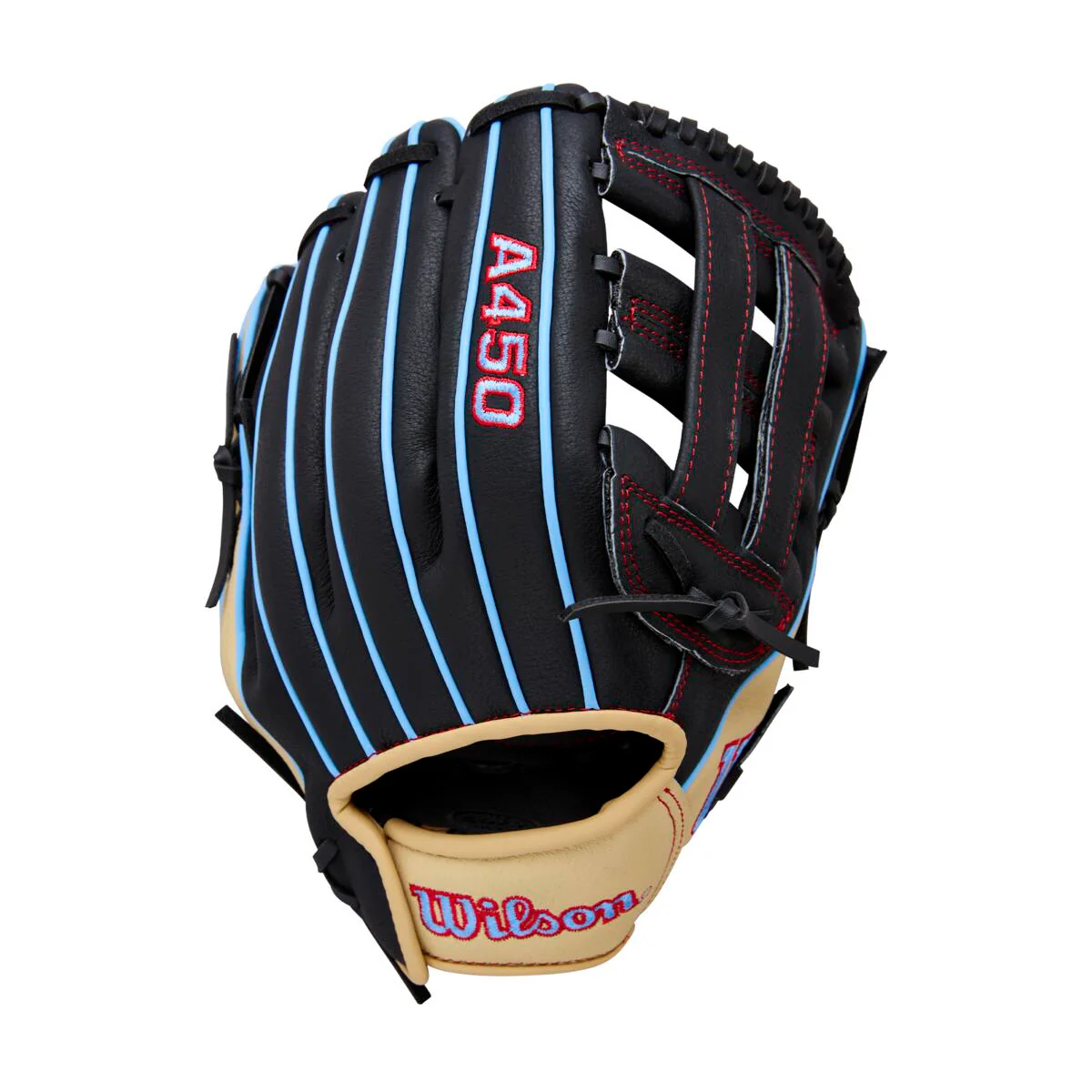 Wilson A450 H-Web Black/Blonde/Sky Blue 11" - Image 4
