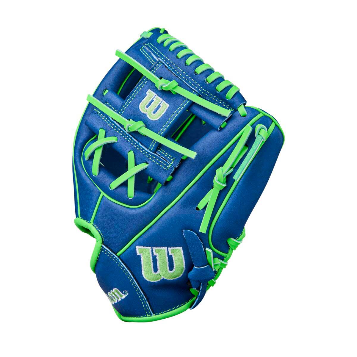 Wilson A450 H-Web Blue/Neon Green/White 10.75"-RHT - Image 3
