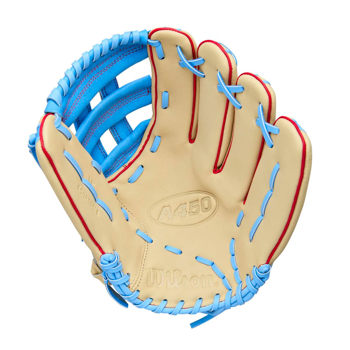 Wilson A450 H-Web Blonde/Cool Blue/Red 12" - Image 2