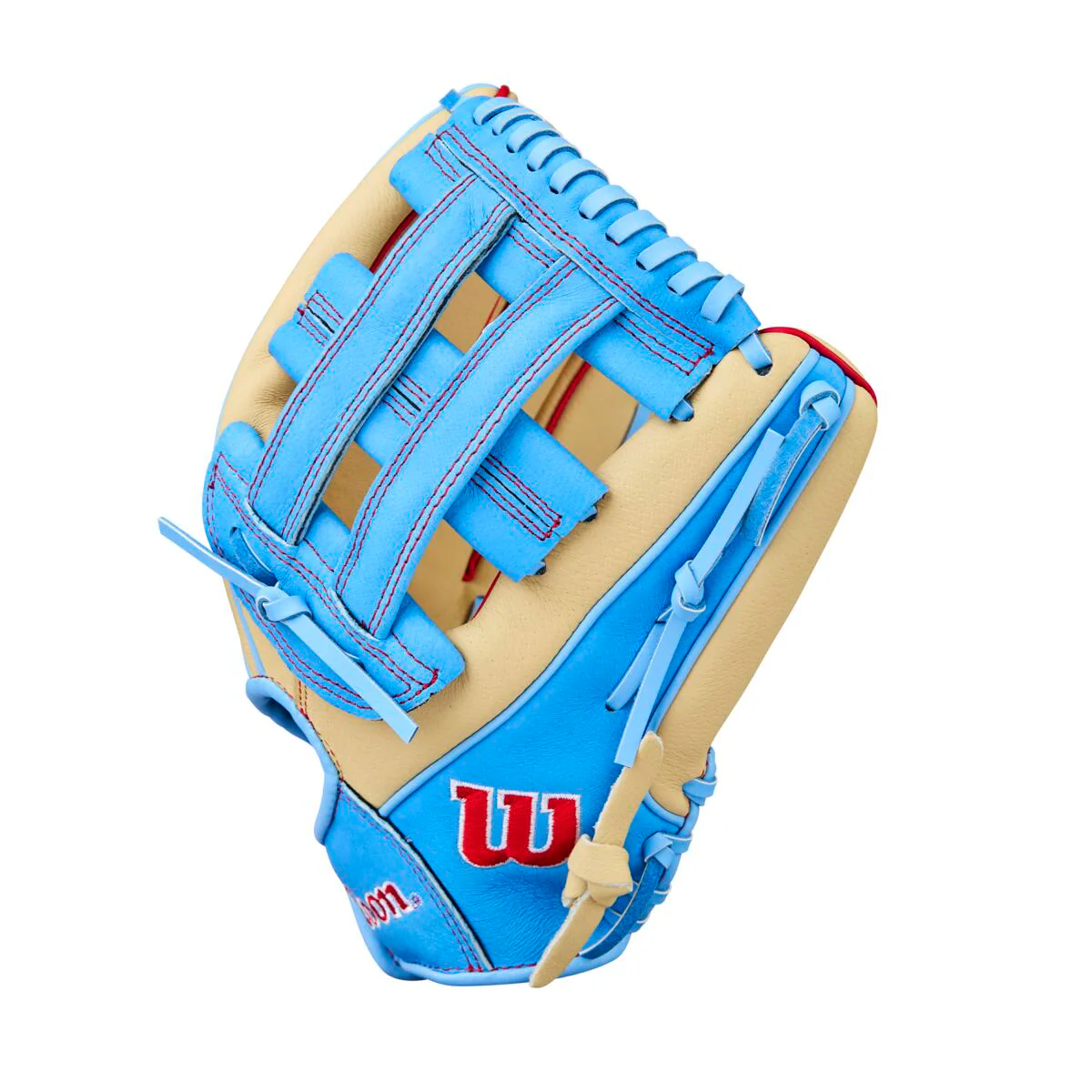 Wilson A450 H-Web Blonde/Cool Blue/Red 12" - Image 3