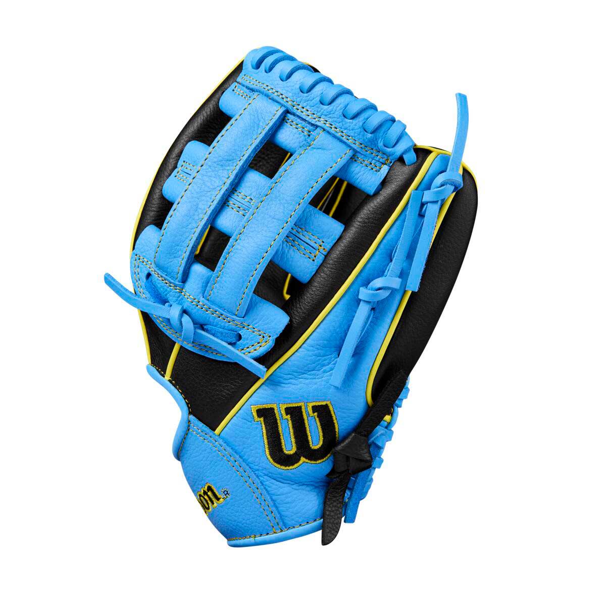 Wilson A500 Dual Post Black/Cool Blue/Optic Yellow 10.5"-RHT - Image 3