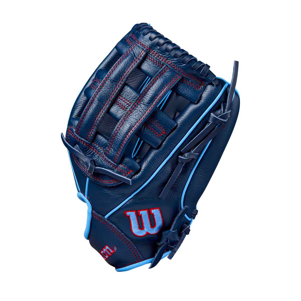 Wilson A500 Dual Post Navy/Cool Blue/Red 12" - Image 3